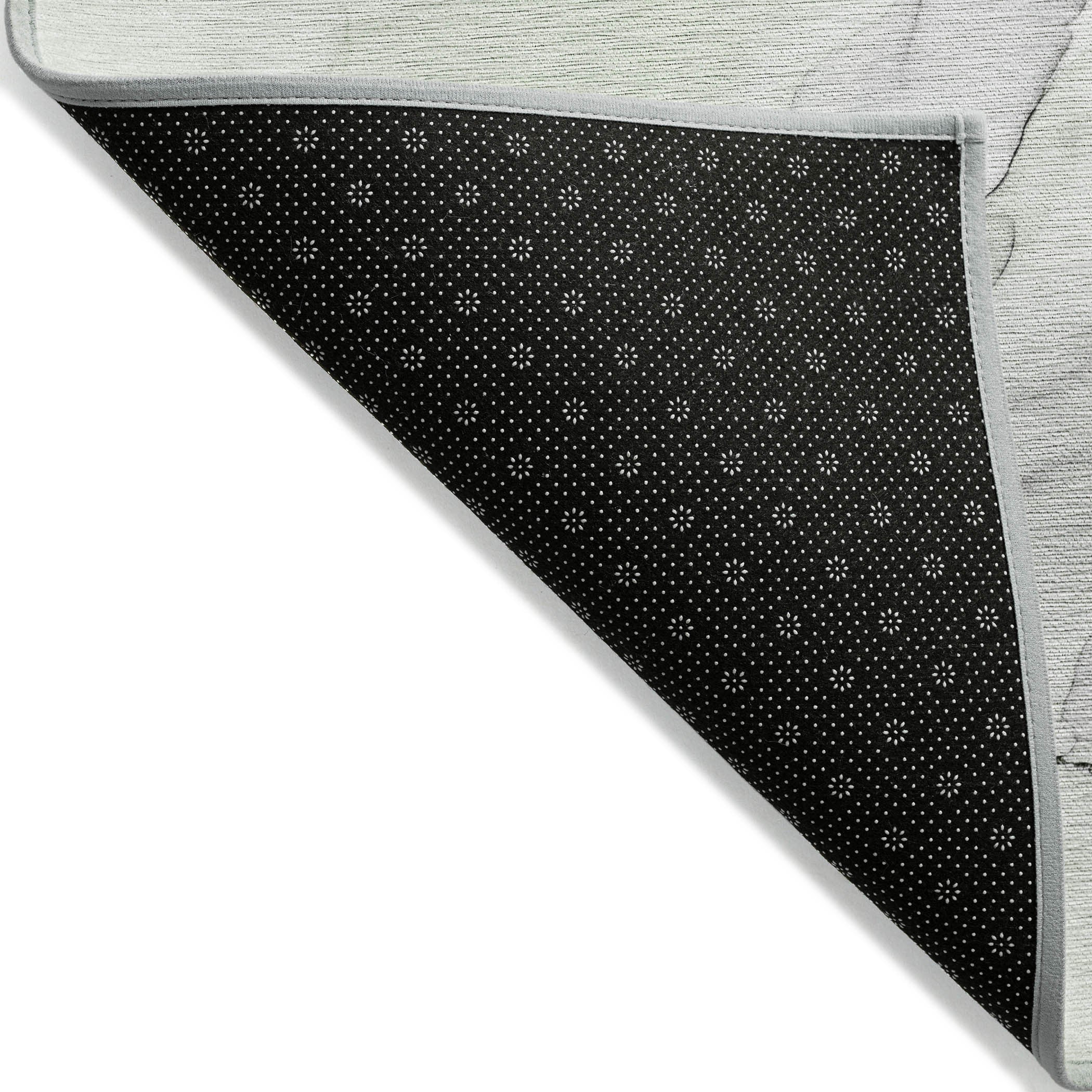 Stylish Washable Gray and Pink Abstract Runner Rug for Indoor & Outdoor, Stain-Resistant