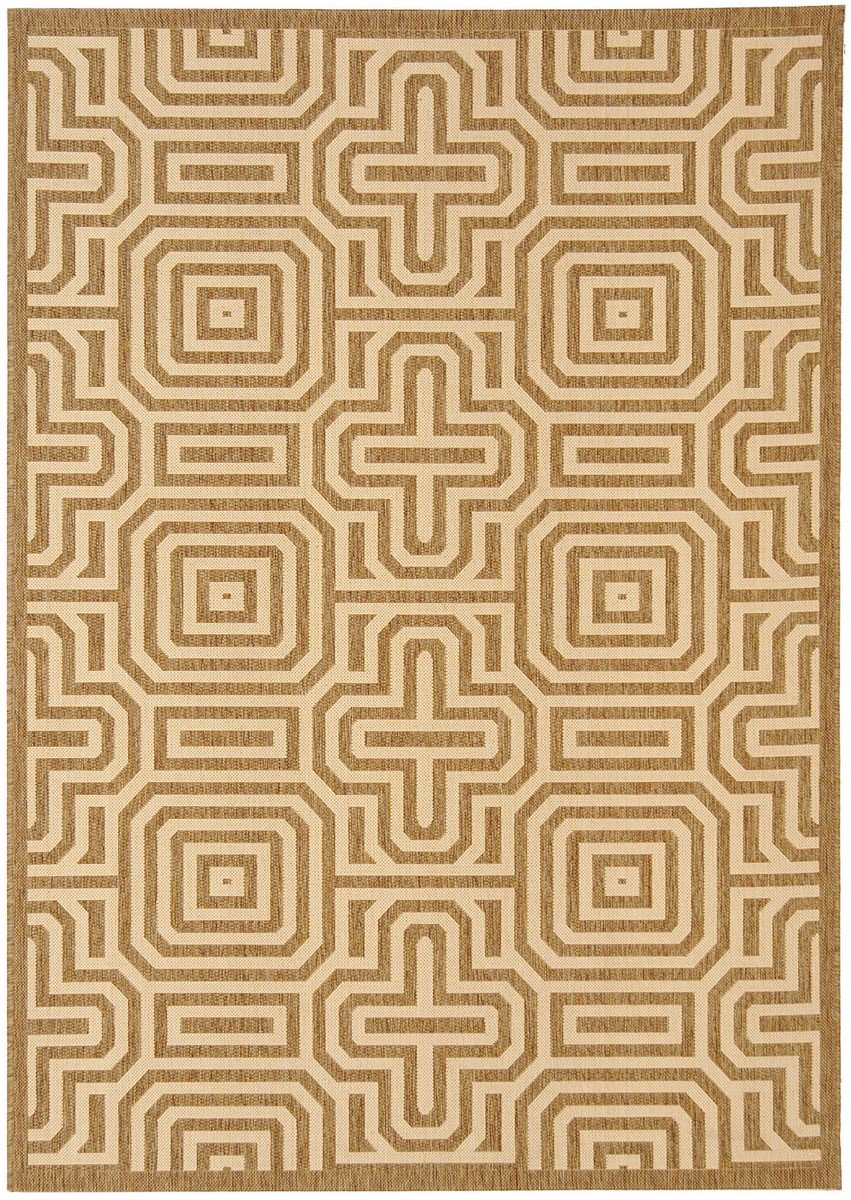 Artistic Geometric Design Courtyard Indoor and Outdoor Polypropylene Rug with Durable, Stain-Resistant, All-Weather Features