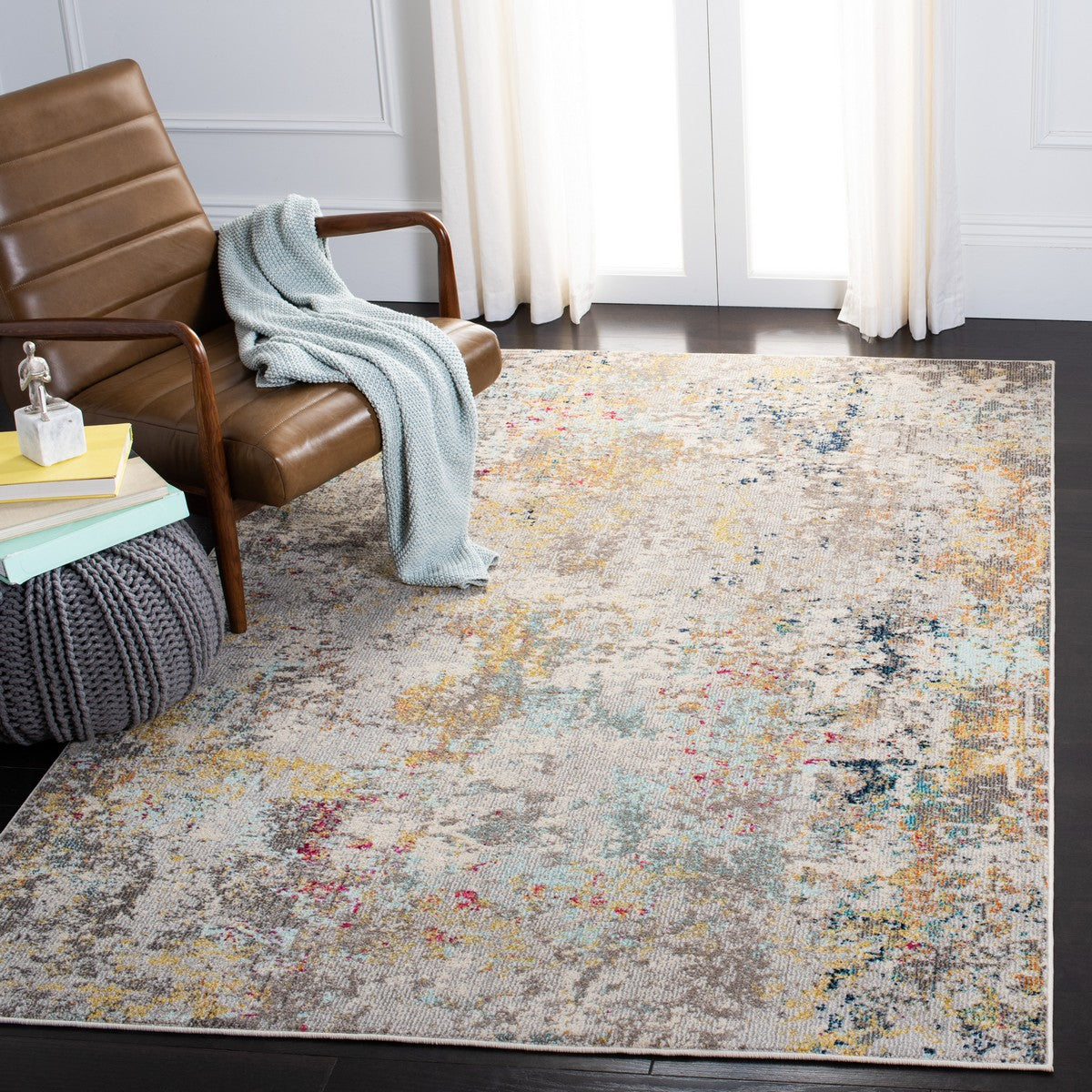 Stylish and Durable Madison Contemporary Flat - Woven Polypropylene Area Rug Imported from Turkey, Easy to Maintain