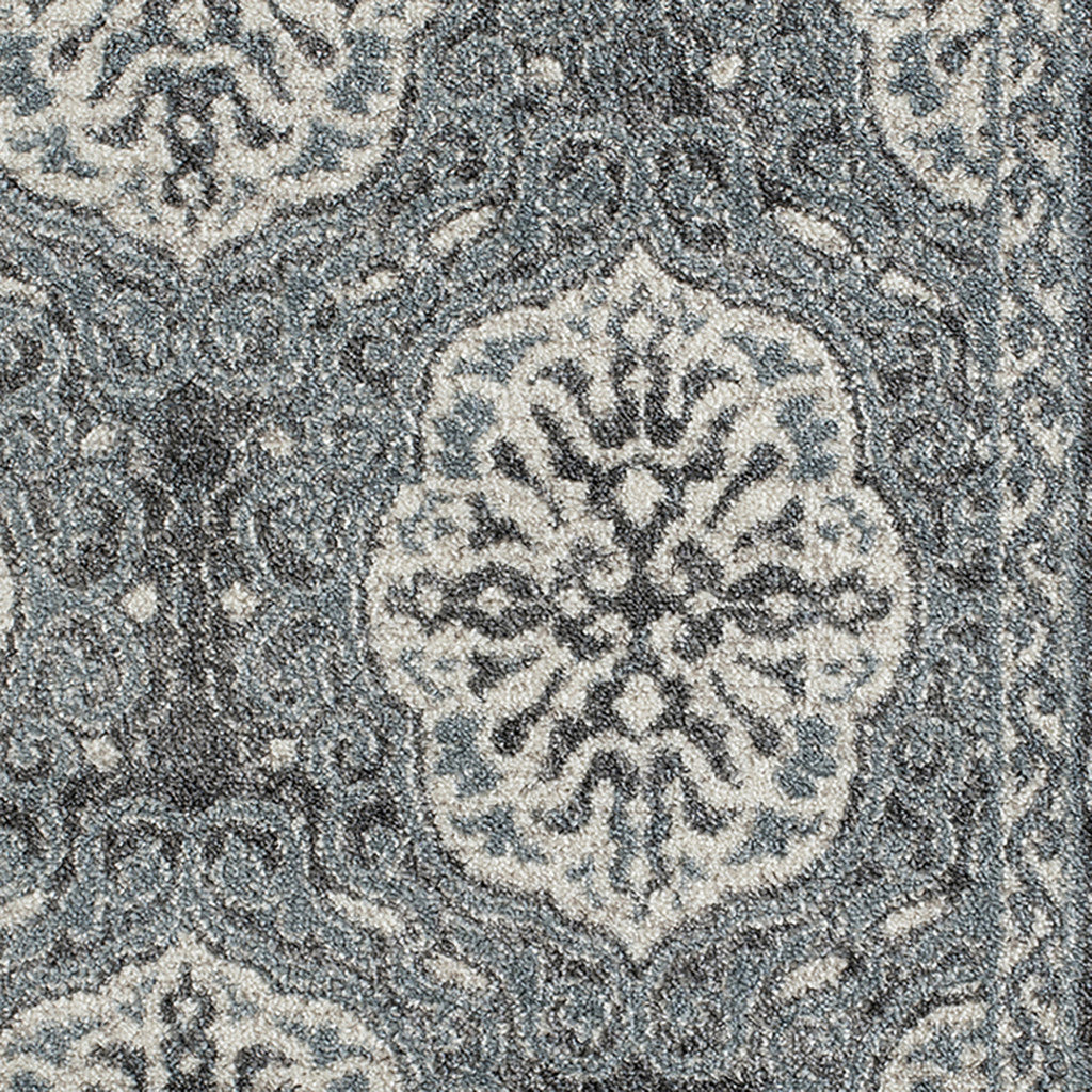 Stylish Stain-Resistant Charcoal and Ivory Medallion Area Rug for Every Space