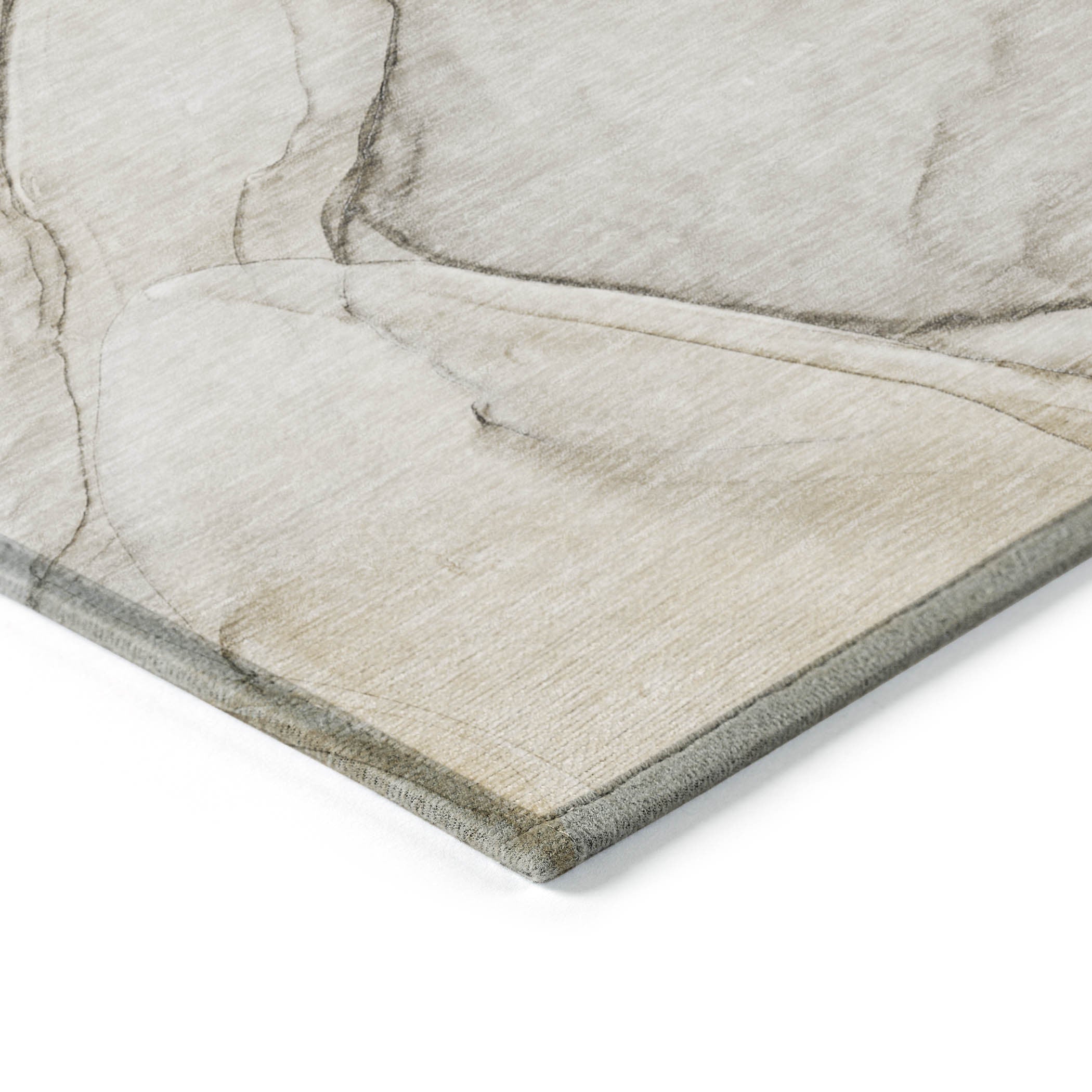 Modern Stain-Resistant Non-Skid Washable Gray & Purple Abstract Indoor-Outdoor Runner Rug