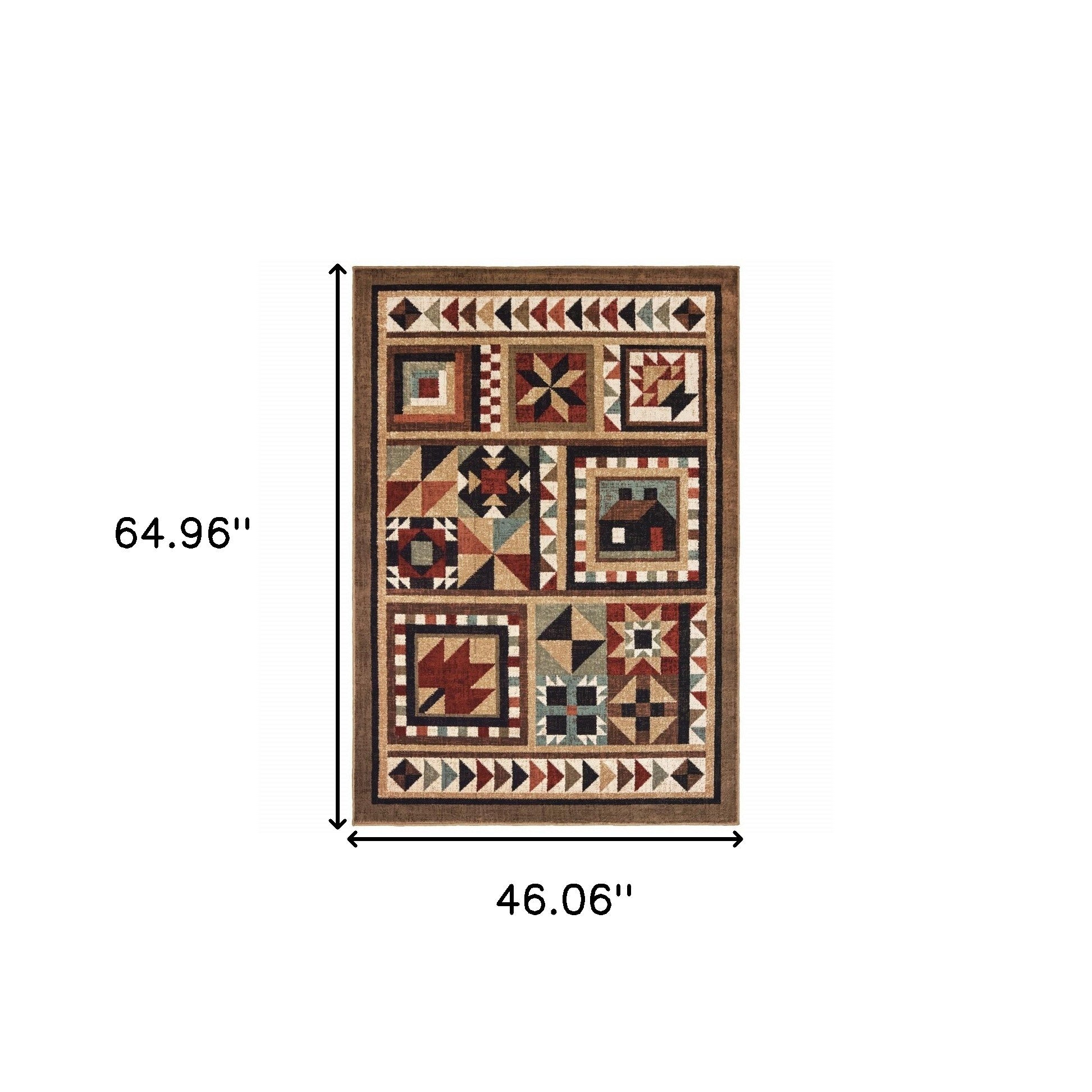 Stylish Stain-Resistant Brown and Red Ikat Patchwork Runner Rug for Bohemian Homes