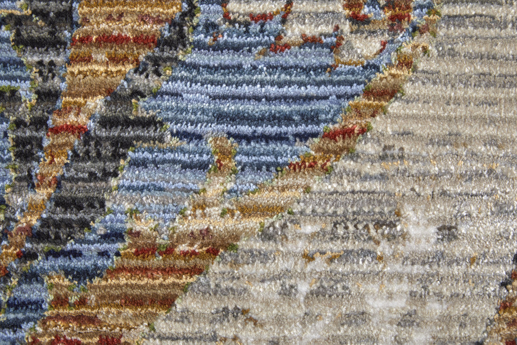 Stylish Power Loomed Ikat Area Rug in Gray, Black, and Red - Stain Resistant, Perfect for Any Room Decoration