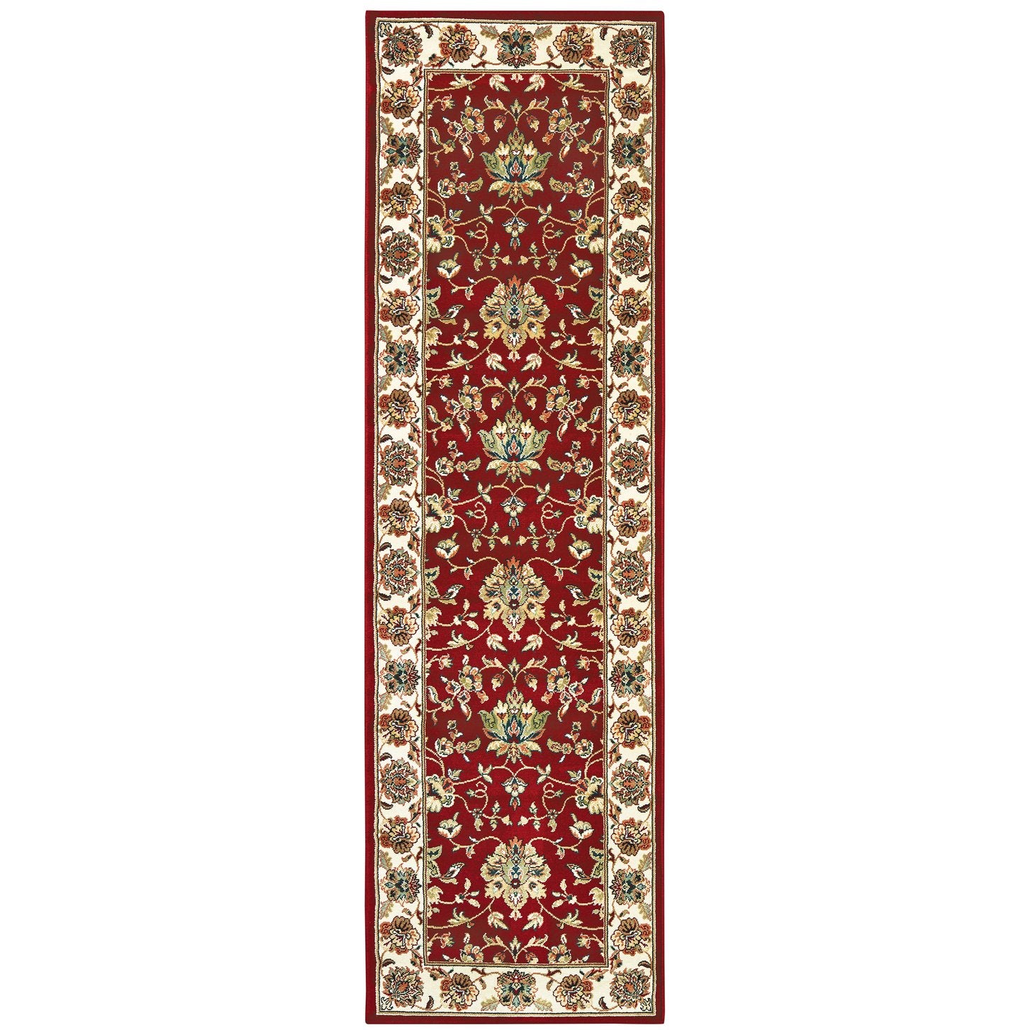Luxurious Indoor Kashan Persian Area Rug in Red and Ivory - Soft and Stylish