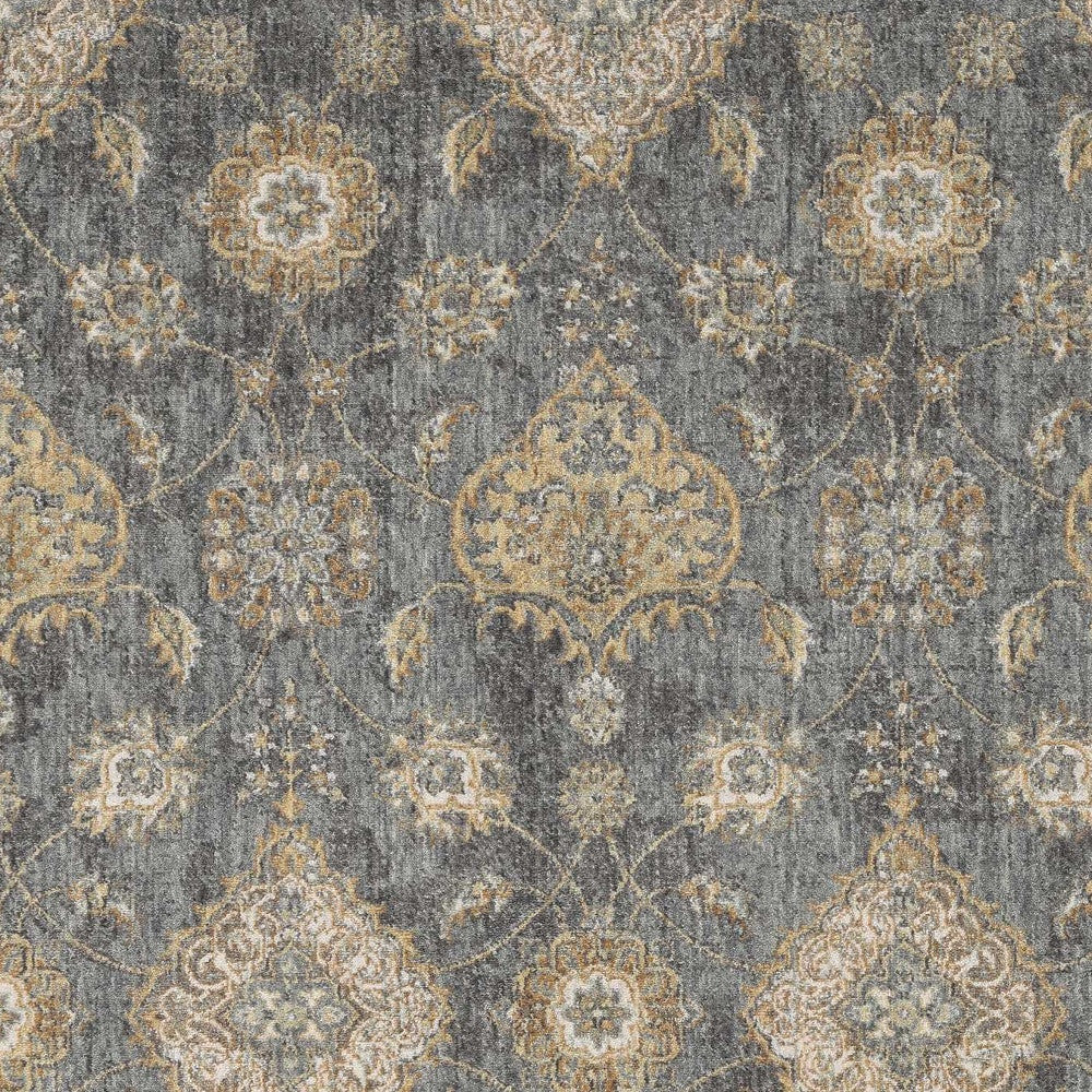 Exquisite Gray Wool Medallion Area Rug with Elegant Rectangle Design for Cozy and Comfortable Home Decor