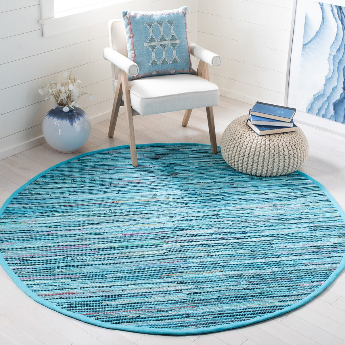 Exquisite Hand - Woven Indian Cotton Rag Rug: Adds Warmth to Any Home Space