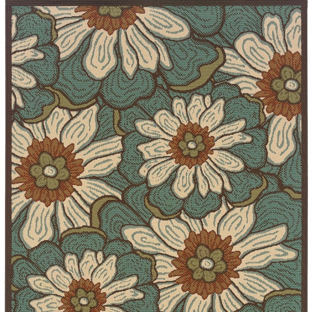 Stylish and Water-Resistant Vibrant Blue Polypropylene Outdoor and Indoor Area Rug for All Spaces