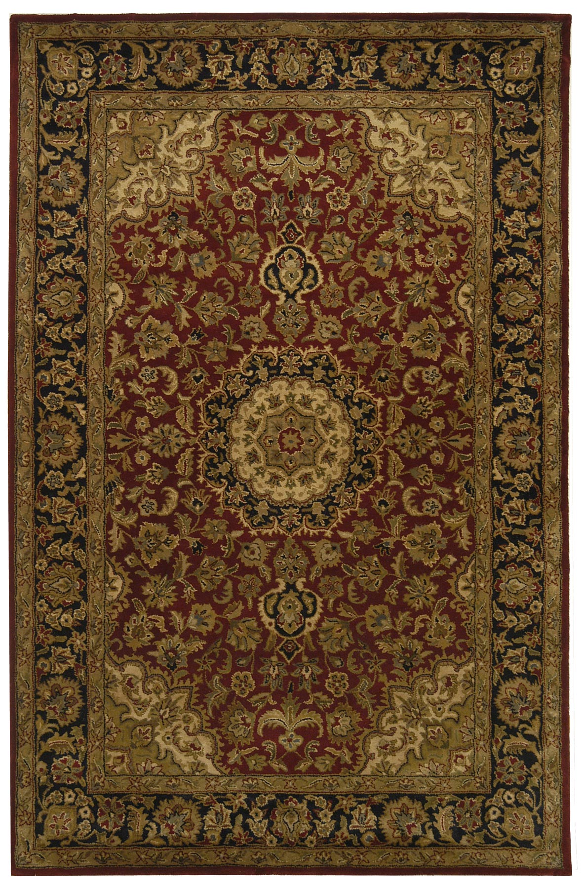 Elegant Hand - Tufted Indian Wool Pile Oval Rug for Timeless Home Decor