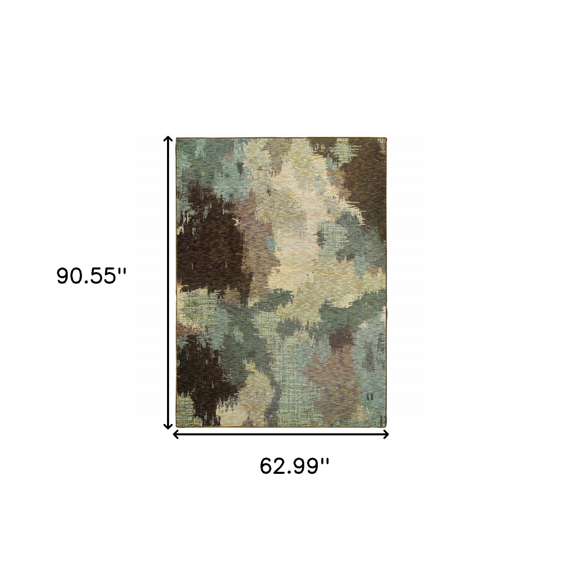 High - End Stain - Resistant Abstract Area Rug in Blue and Ivory, Ideal for Family Homes with Kids and Pets