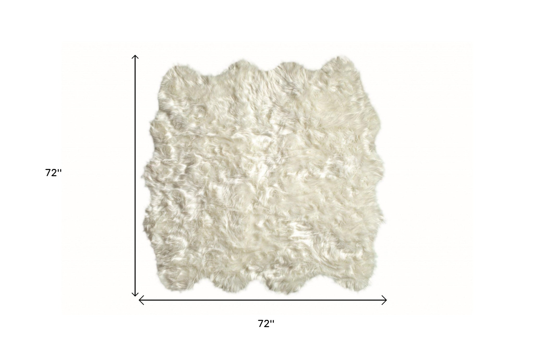 Exquisite Handmade Off - White Animal Print Sheepskin Area Rug for Cozy Home Decor