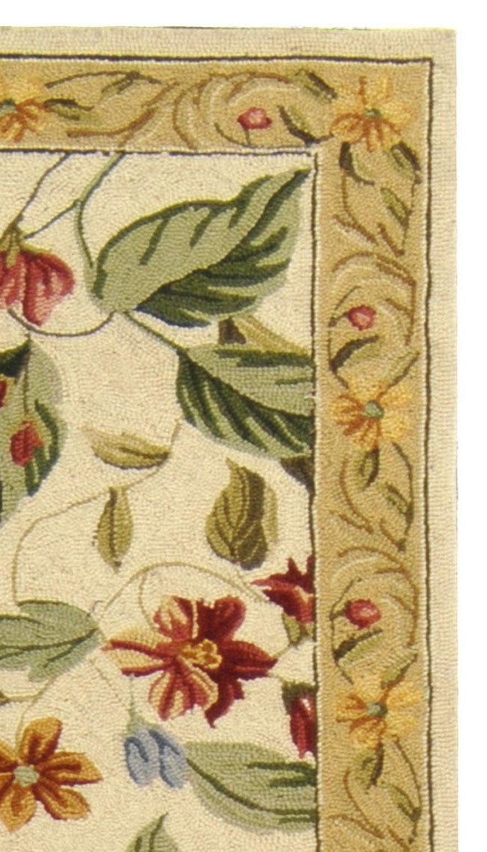 Luxurious Hand-Hooked Chelsea Rug: 100% Wool Pile with Sturdy Cotton Backing for Elegant Decor
