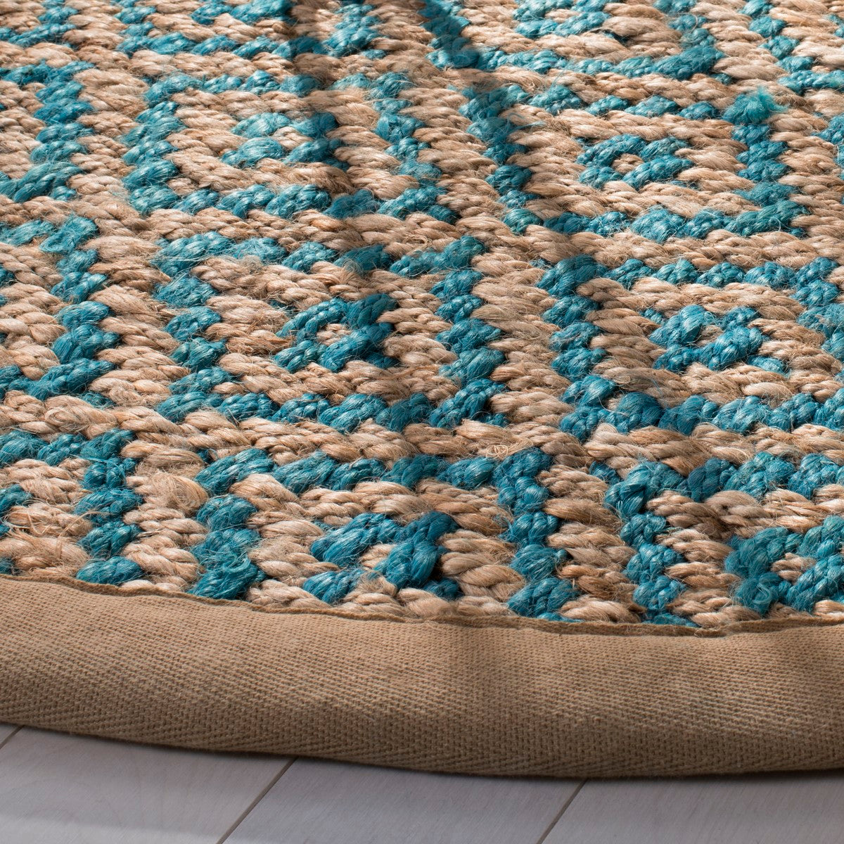 Soft and Eco-Friendly Natural Hand-Woven Jute Rug for Coastal Home and Beach House Decor