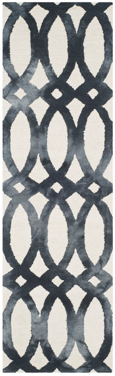 Safavieh Dip Dye Hand-Tufted Wool Area Rug - Modern Contemporary Design Featuring Rich Chocolate-Colored Ellipses on a Deep Ivory Background