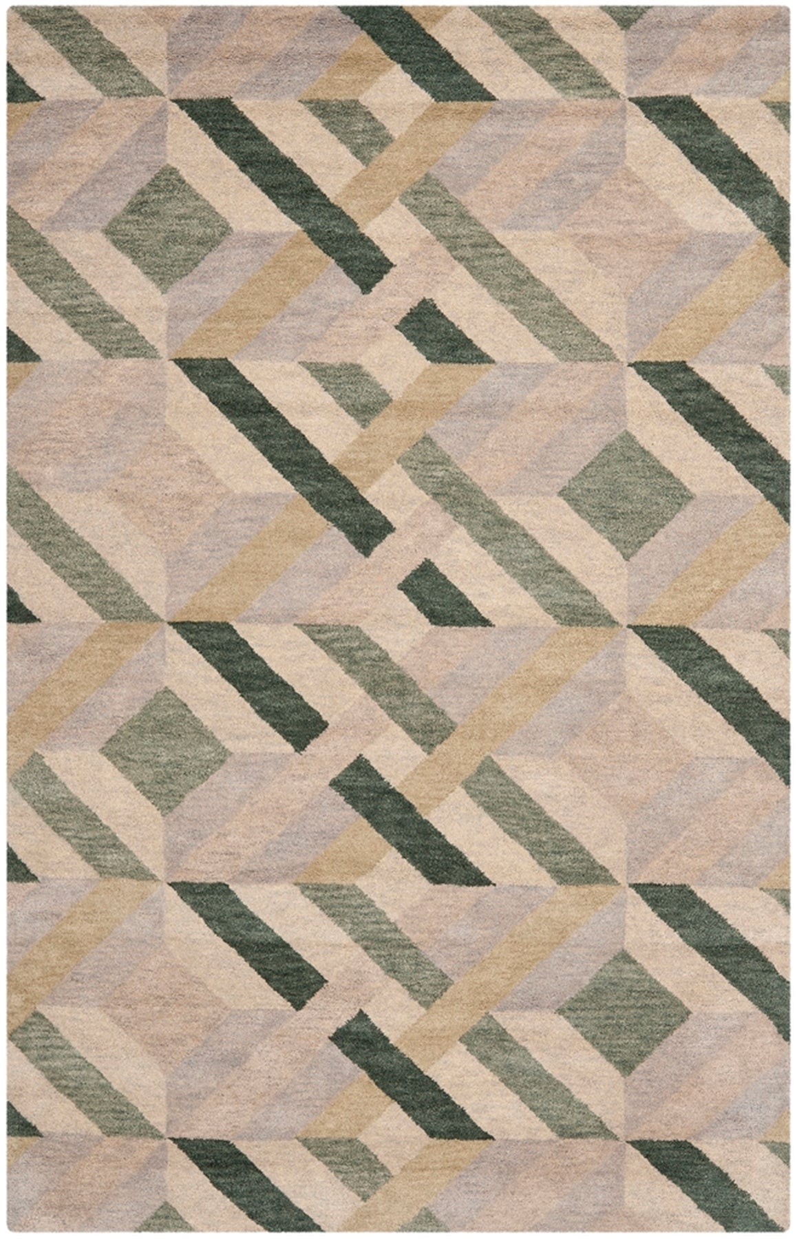 Exquisite Hand-Tufted Rectangle Area Rug Crafted with 80% Wool and 20% Cotton, Showcasing Fine Indian Artistry