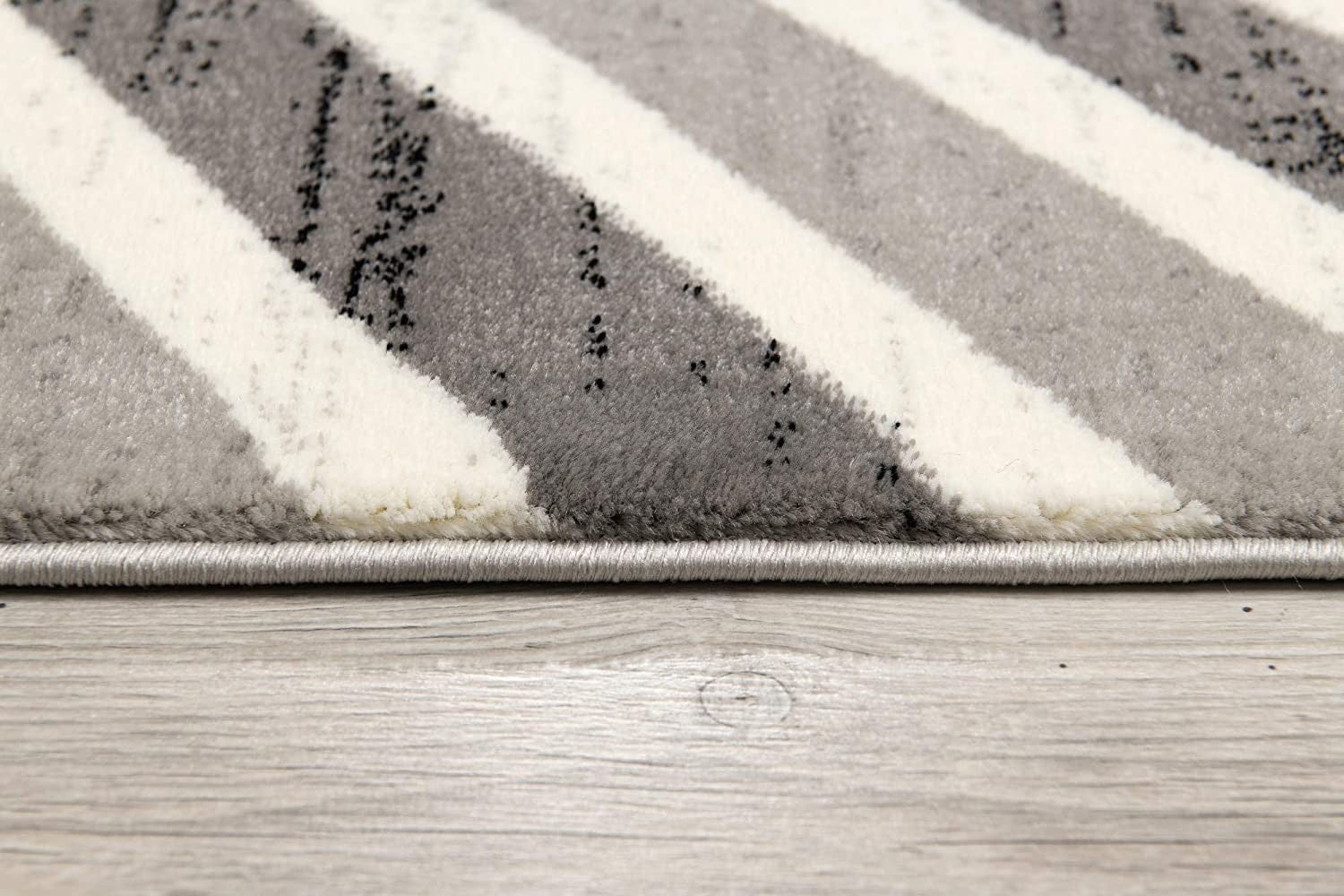 Luxurious Gray Chevron Patterned Runner Area Rug with Turkish Design for Elegant and Comfortable Home Decor