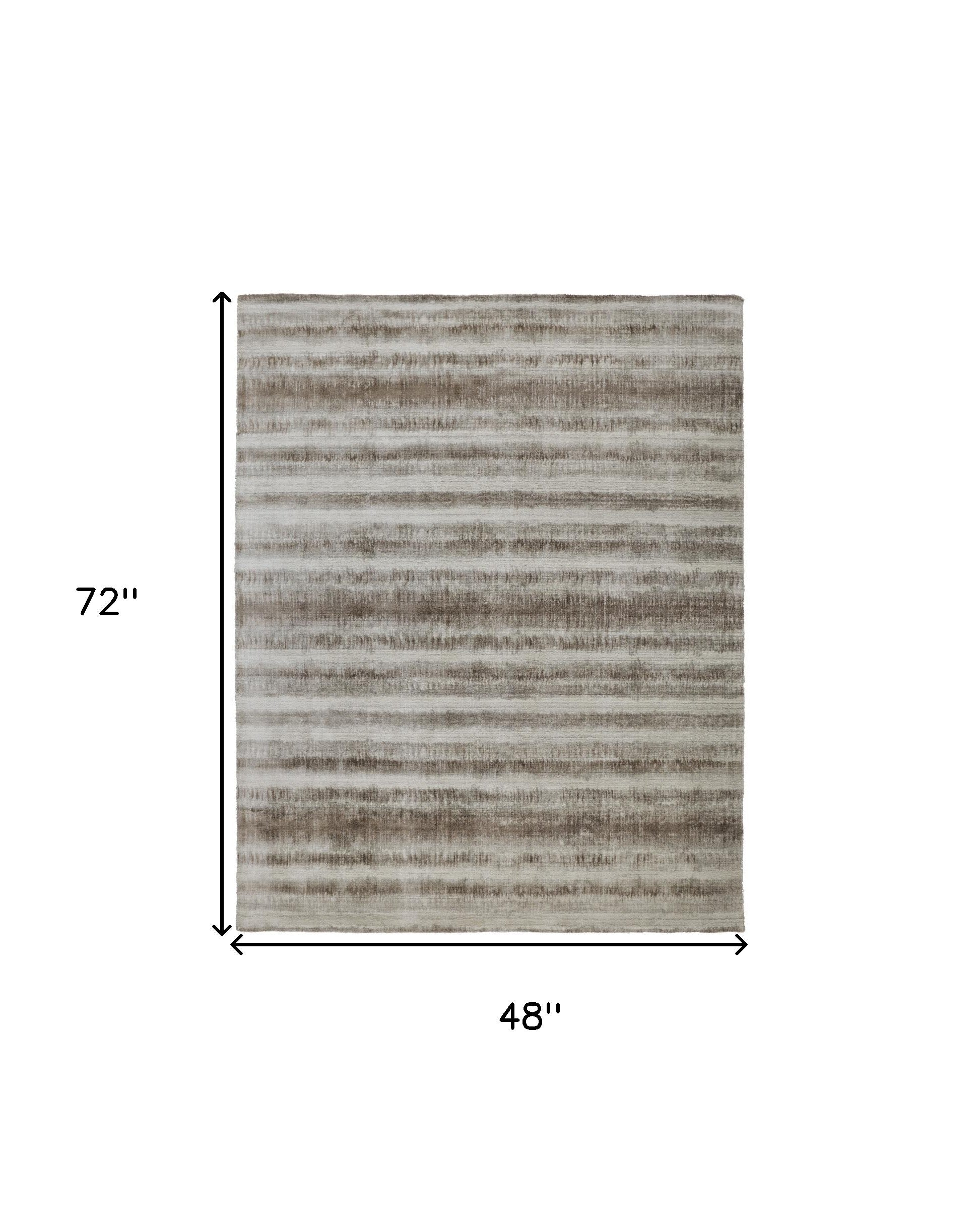 Exquisite Hand-Woven Area Rug in Elegant Tan, Ivory & Black Abstract Design for Home Decor