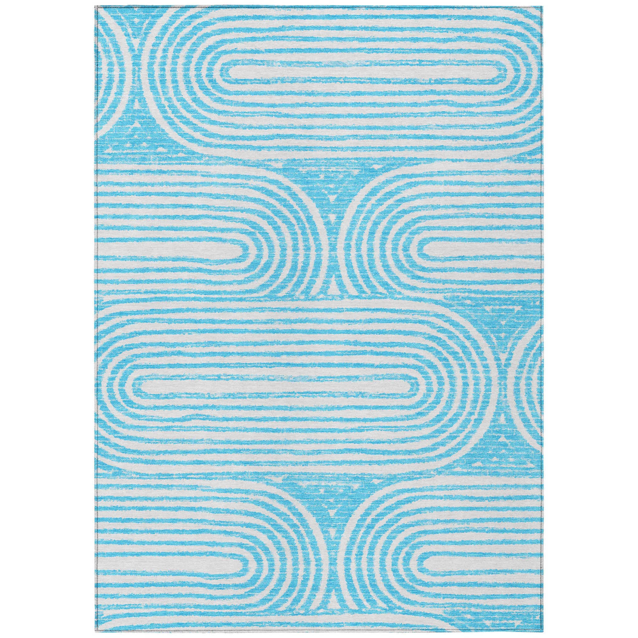 Modern Washable, Stain-Resistant & Non-Skid Abstract Indoor-Outdoor Runner Rug