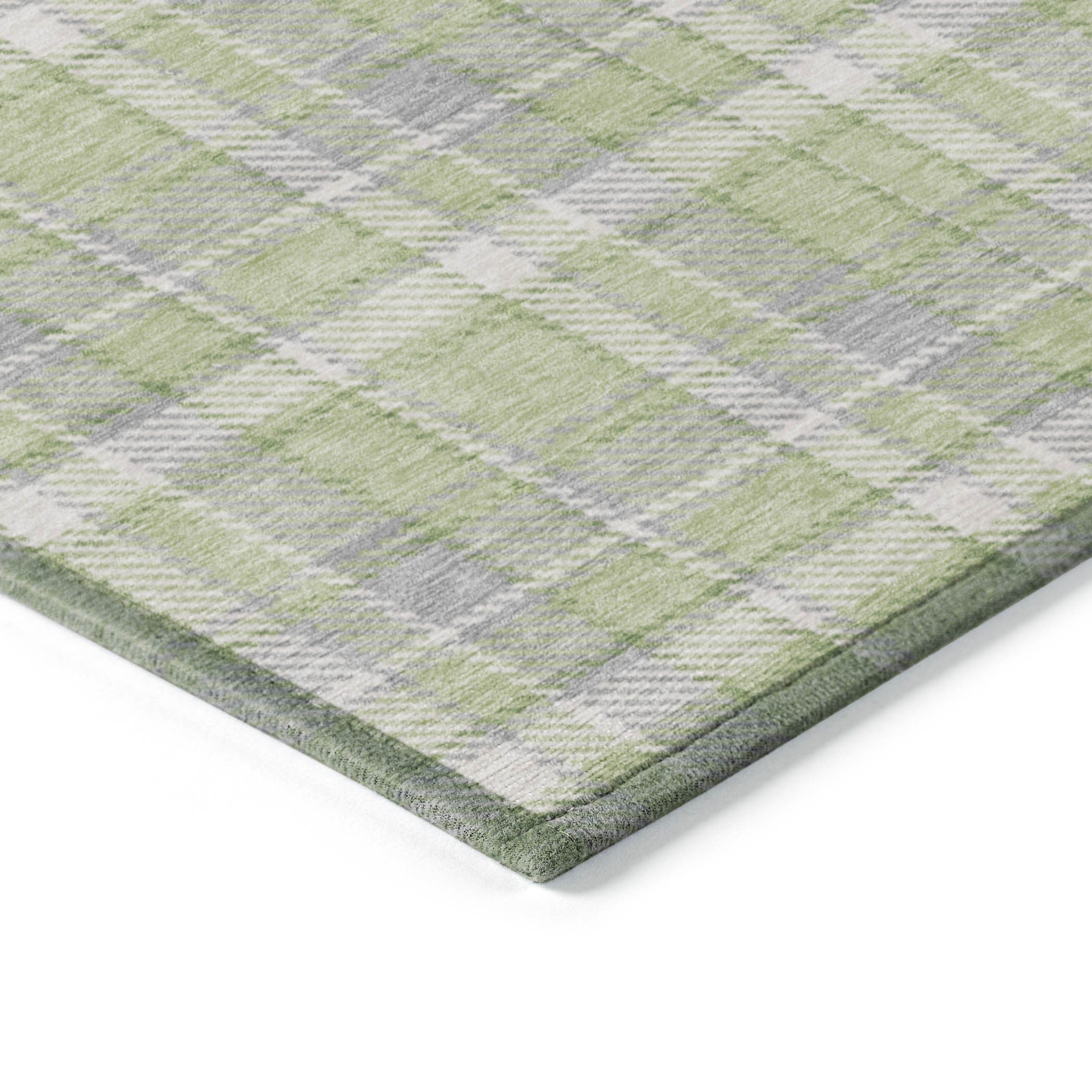 Indoor/Outdoor Stain-Resistant Non-Skid Washable Plaid Runner Rug for Pets