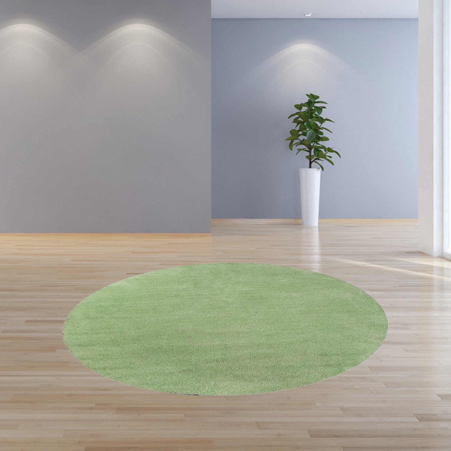 Stylish Hand-Woven Green Round Area Rug with Unique Geometric Design for Home Decor