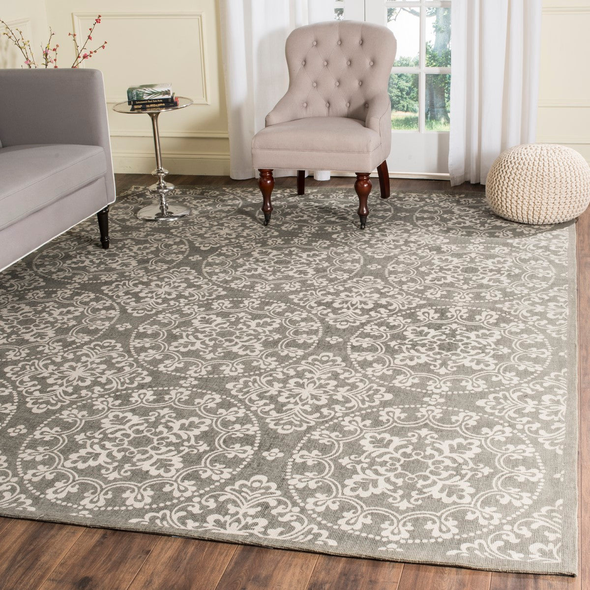 Stylish Cedar Hand - Woven Area Rug with Vibrant Vintage Folk Art and Modern Geometric Patterns for Decorating Trendy Spaces