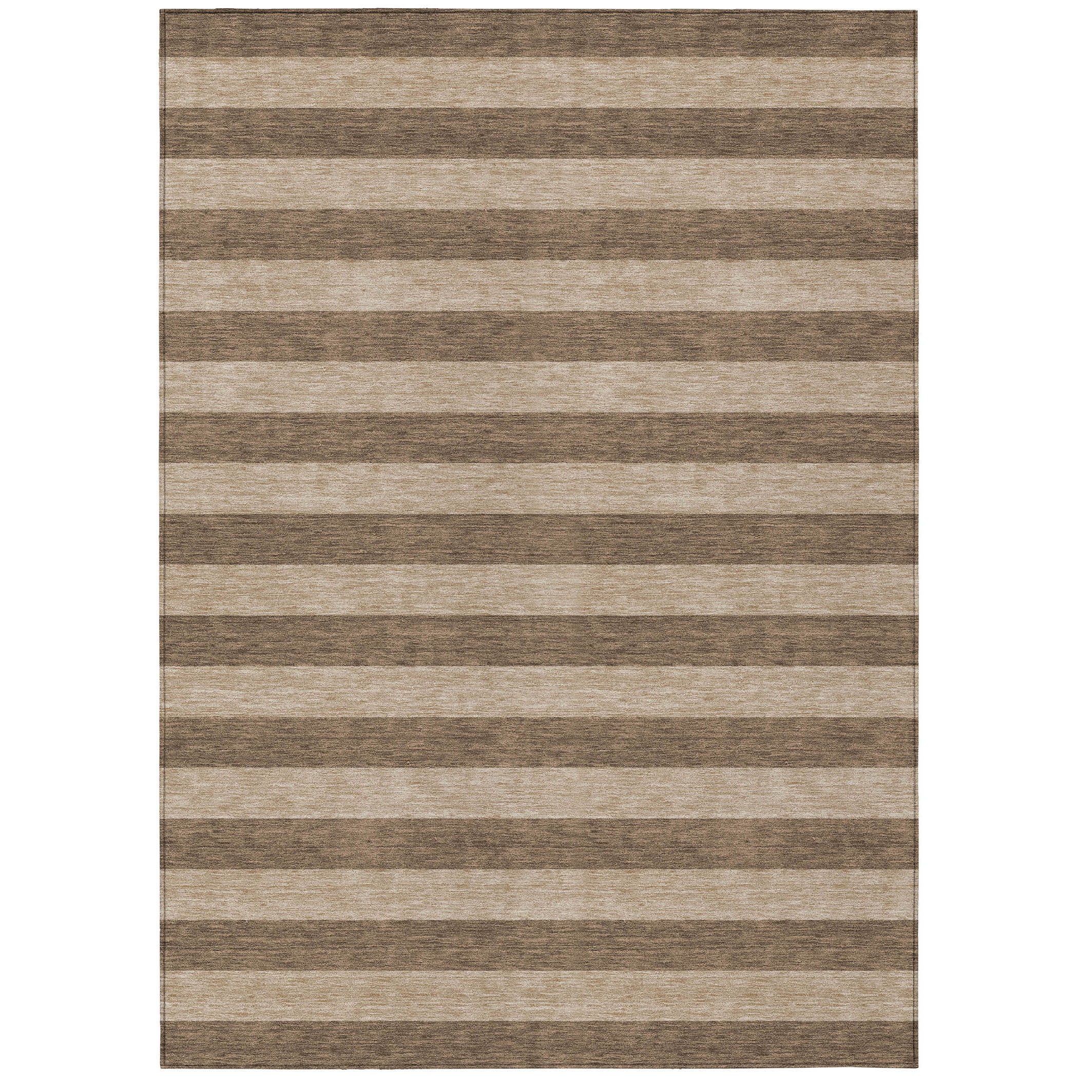 Stylish Washable and Stain - Resistant Coffee Striped Indoor - Outdoor Runner Rug