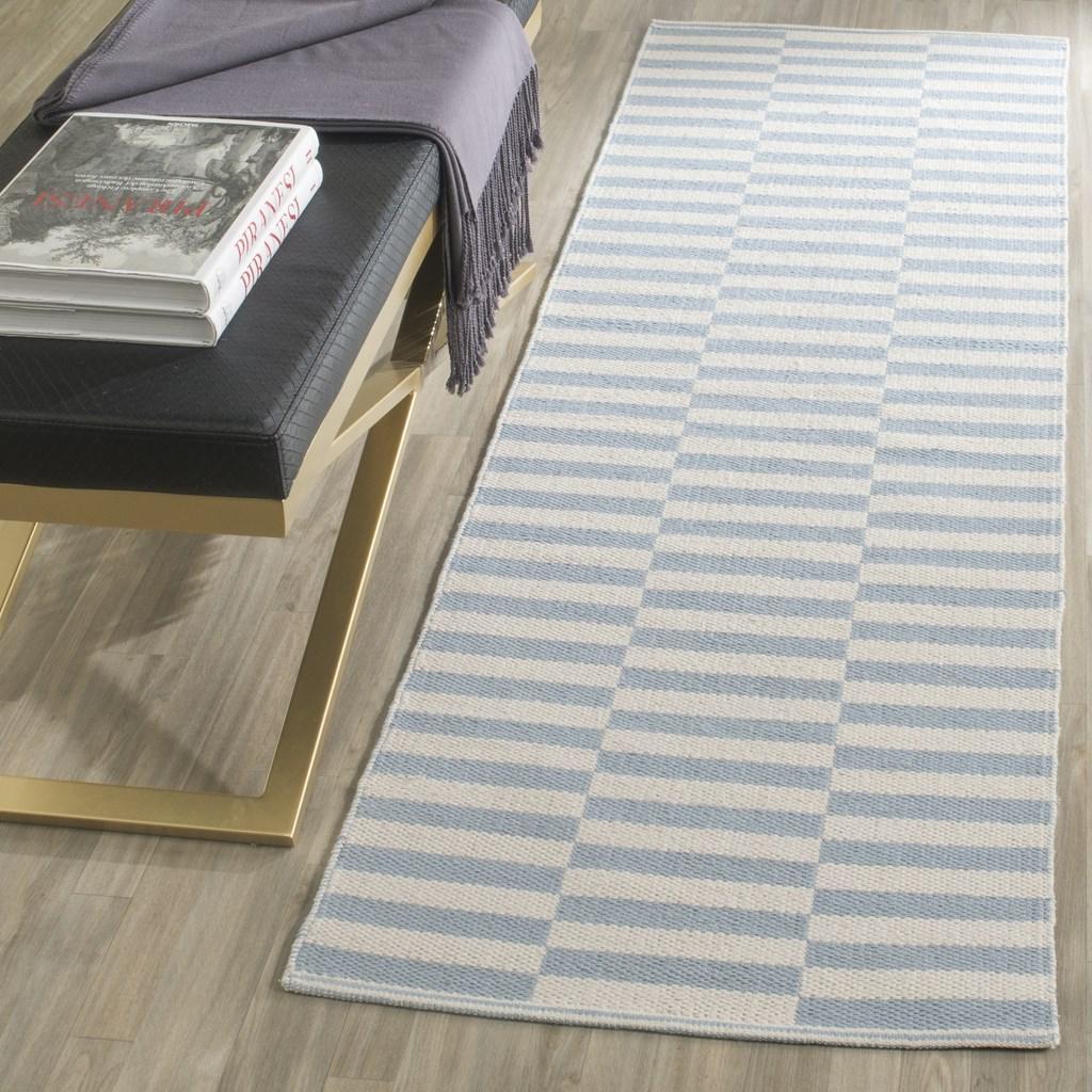 Exquisite Montauk Handmade Flat Weave Cotton Rug with Coastal Chic Ikat Design for Modern Contemporary Home Decor
