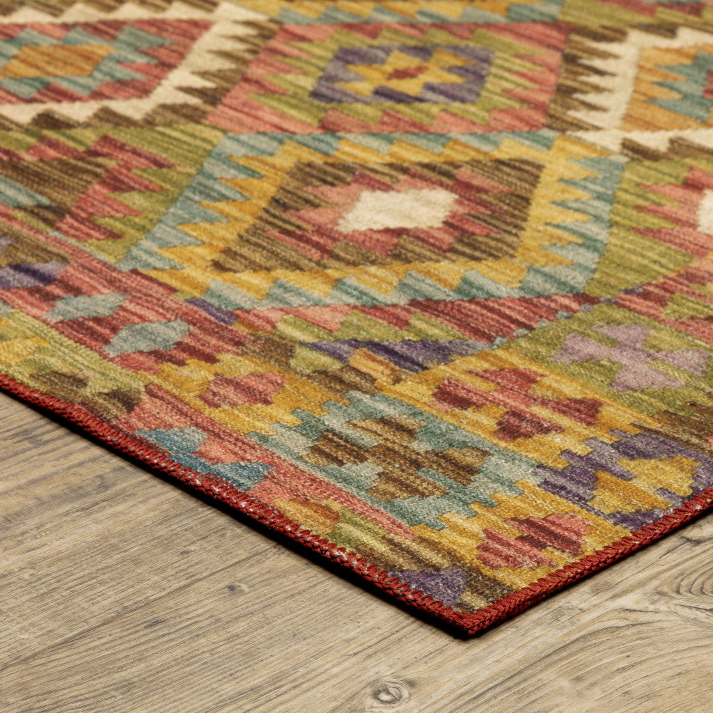 Stain-Resistant and Non-Skid Southwestern Printed Area Runner Rug with Colorful Design for Every Space