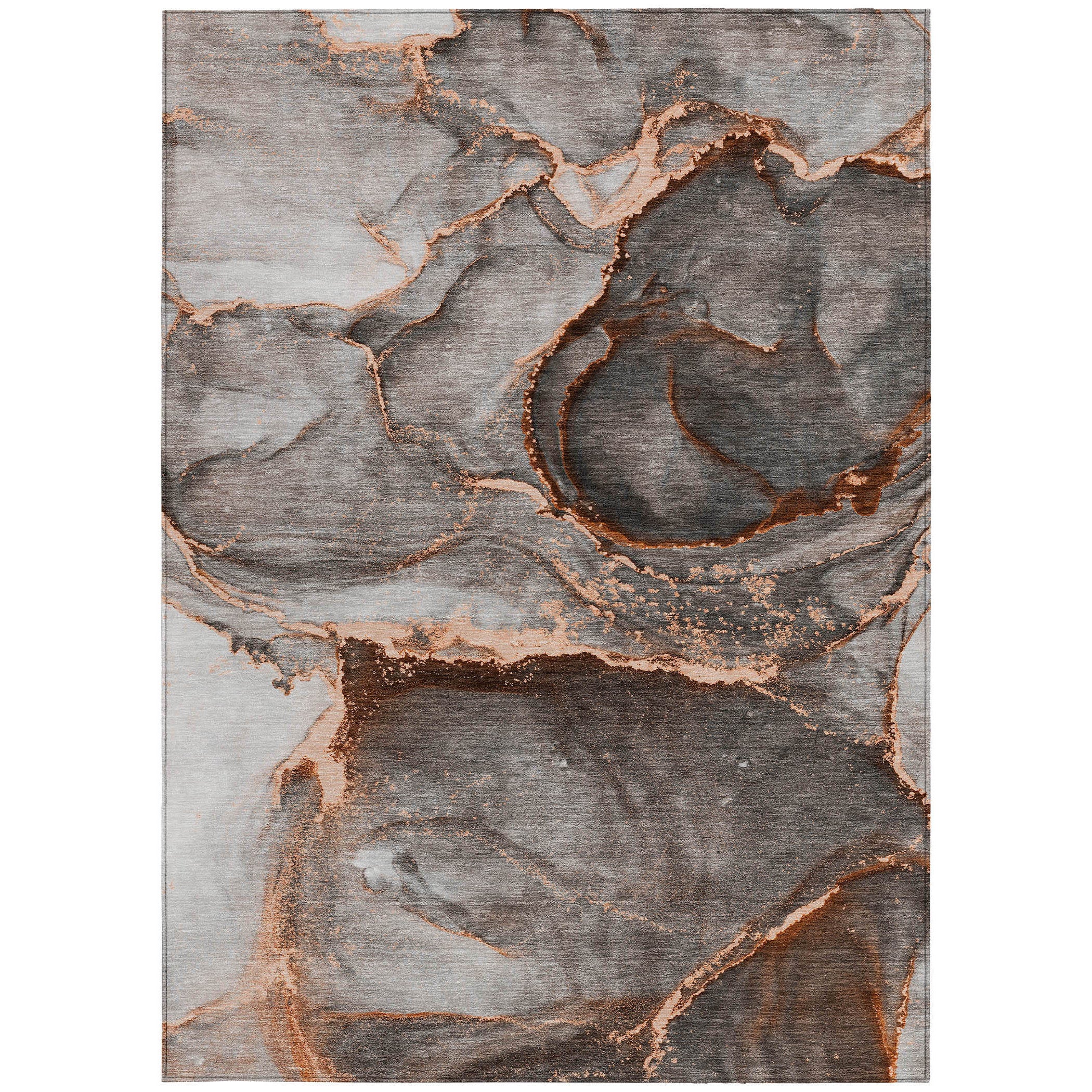 Stylish Peach Abstract Washable Non-Skid Runner Rug for Indoor/Outdoor Use