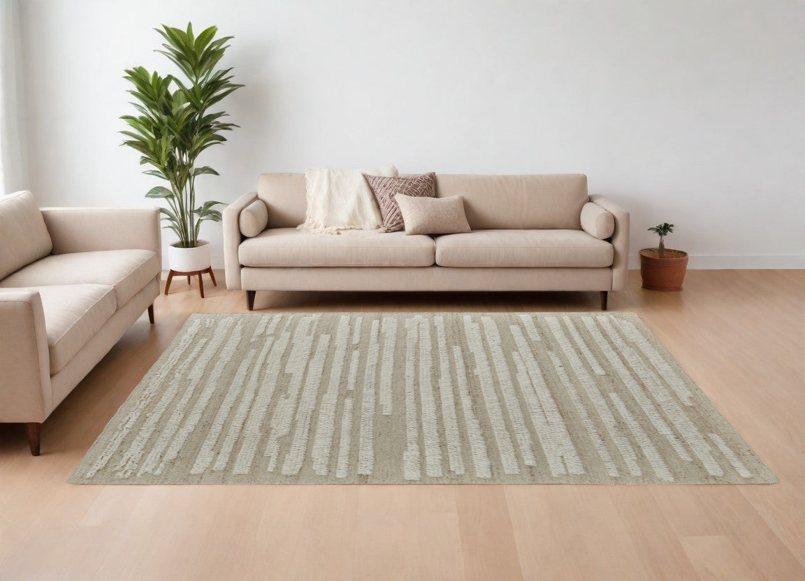 Hand-Woven Striped Wool Area Rug - Comfortable, Stain-Resistant, and Uniquely Designed for Your Home Decor