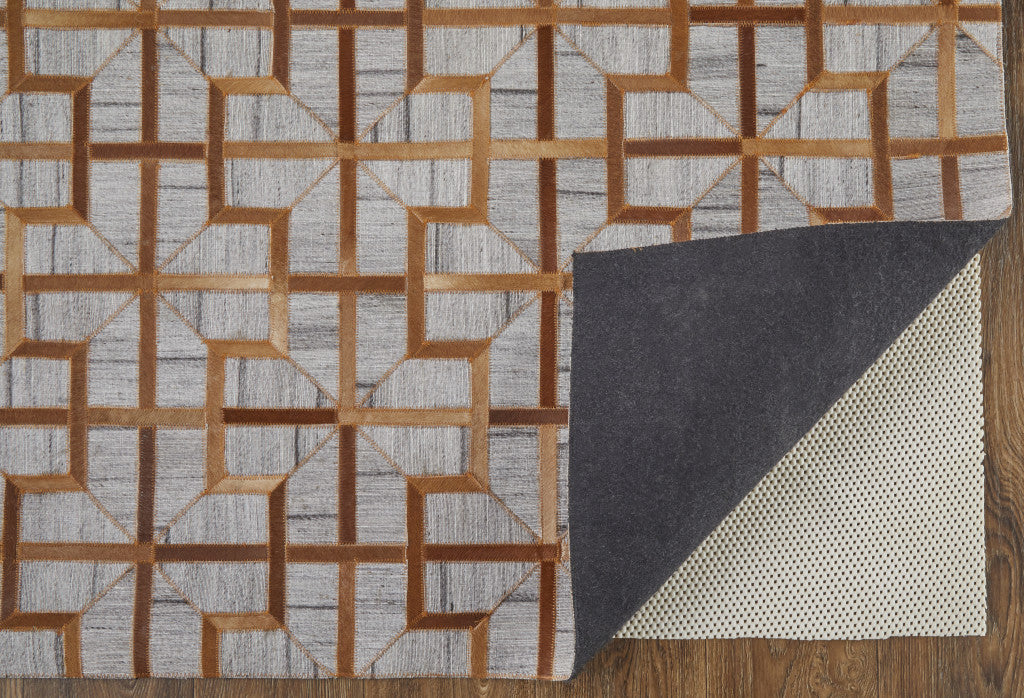 Unique Hand-Woven Gray, Ivory & Brown Geometric Area Rug for Stylish Spaces