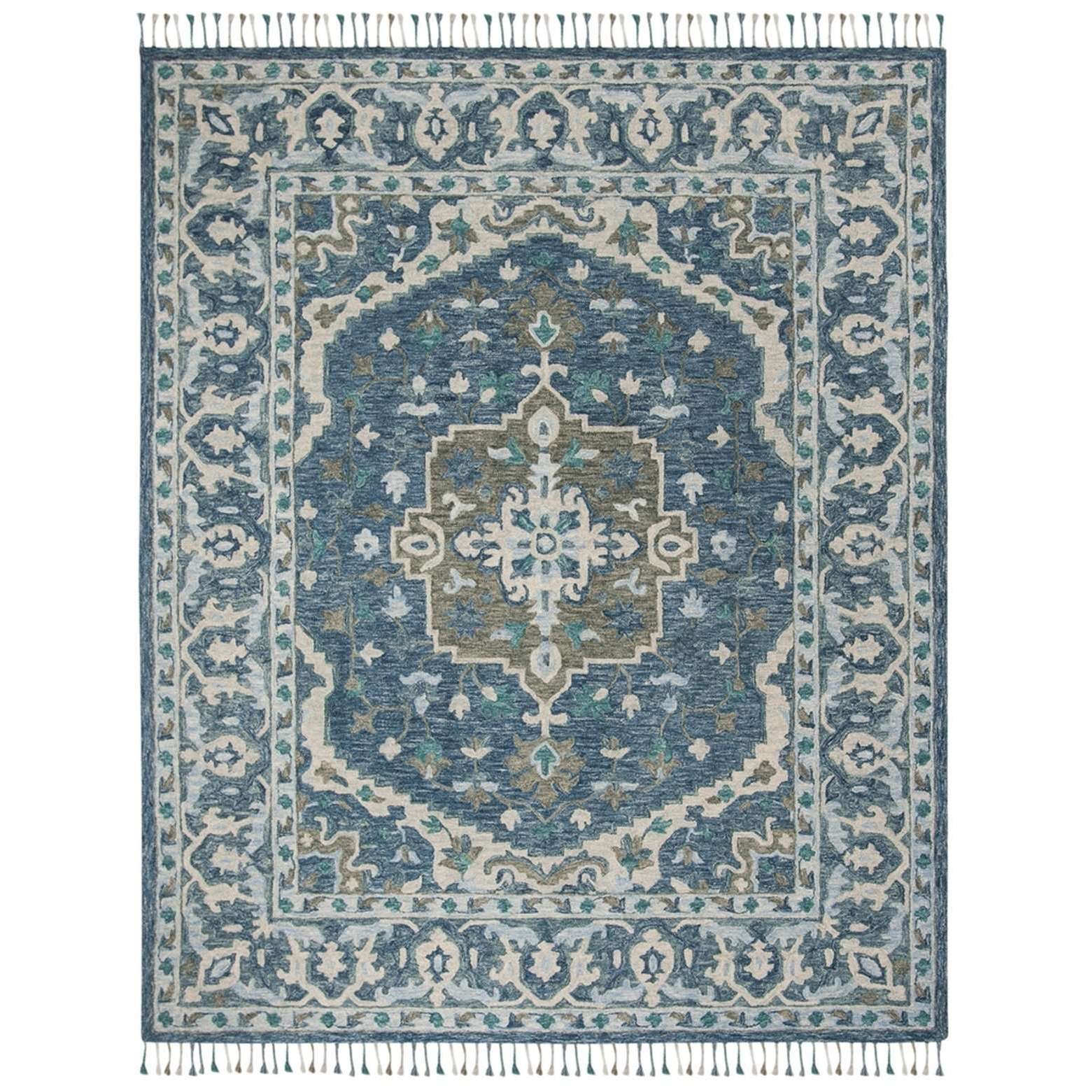 Luxurious Hand-Tufted Wool Pile Rectangle Rug with 7MM Soft Pile Height, Originating from India