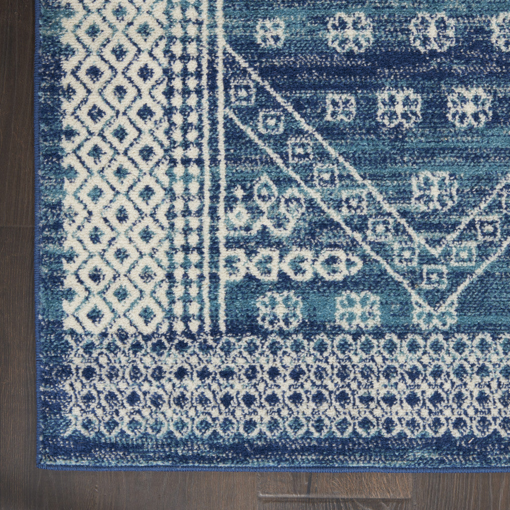 Stylish Navy Blue Power Loom 8'x10' Area Rug for Your Living Space