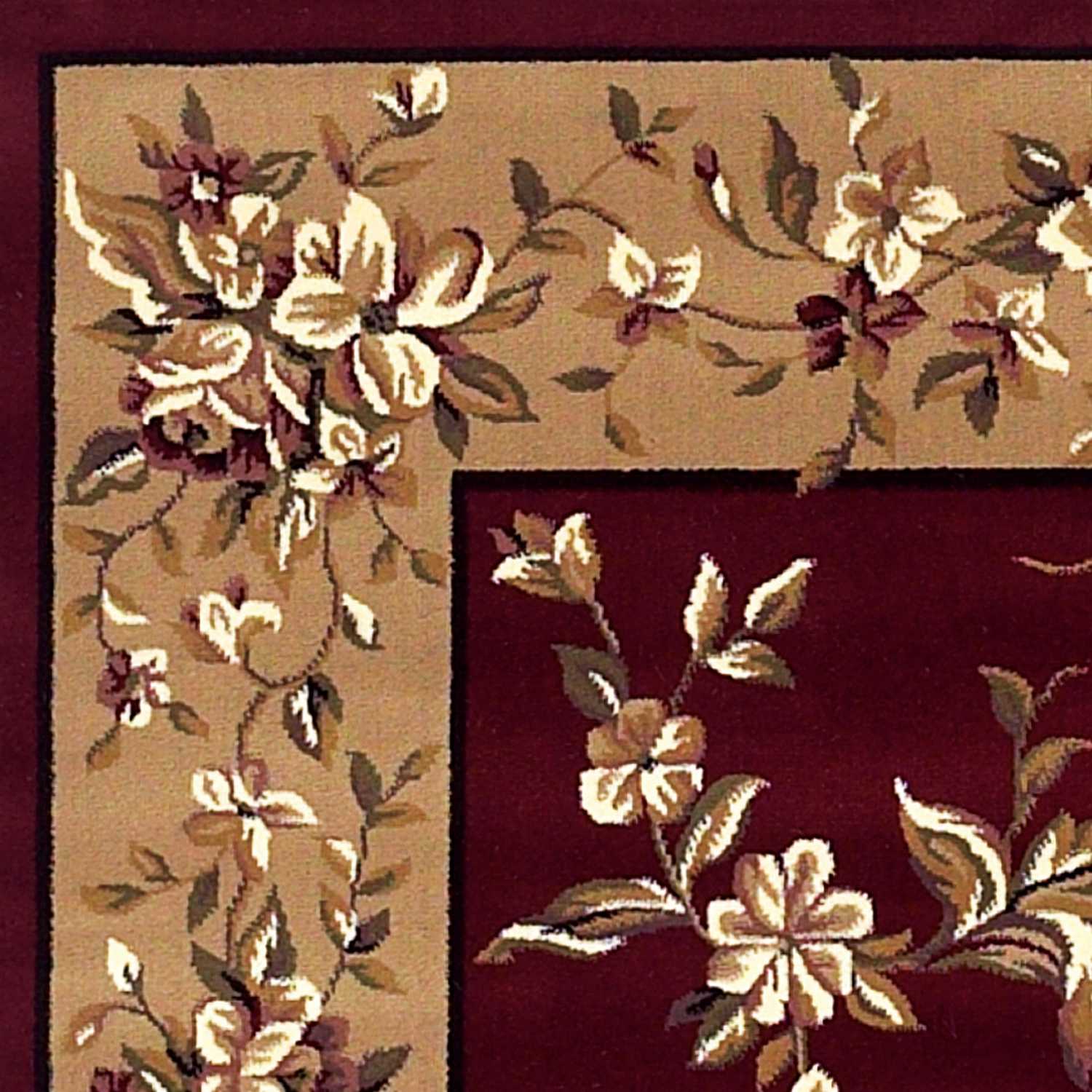 Exquisite Modern Red and Beige Floral Area Rug for Sophisticated Home Decor