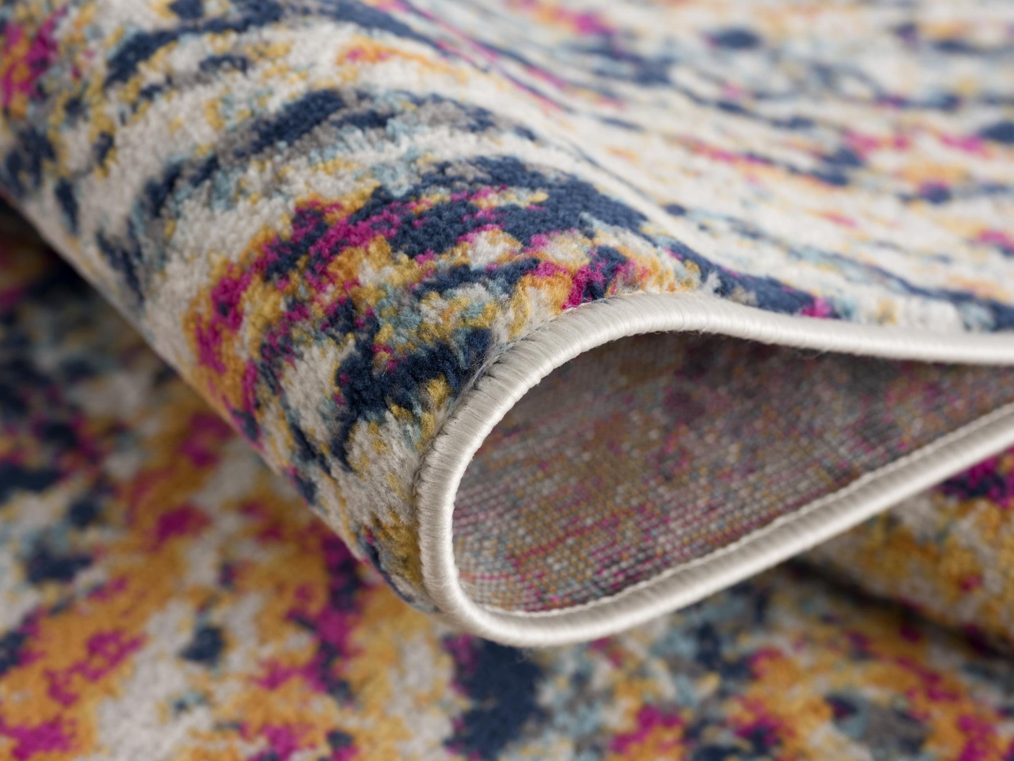 Luxurious Stain-Resistant Cream Celestial Burst Abstract Area Rug for Modern and Contemporary Decor