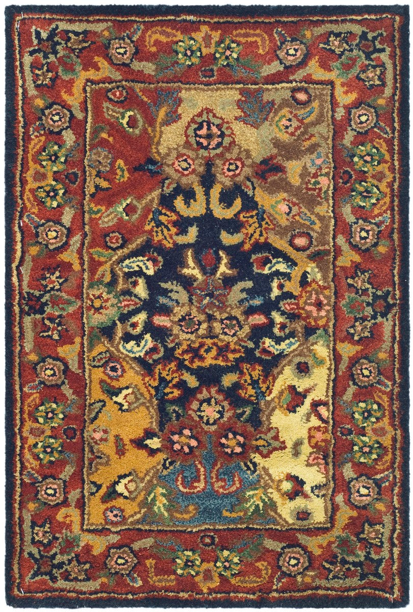 Luxurious Heritage Wool Pile Hand - Tufted Rectangle Rug Crafted in India for a Timeless Decorative Style