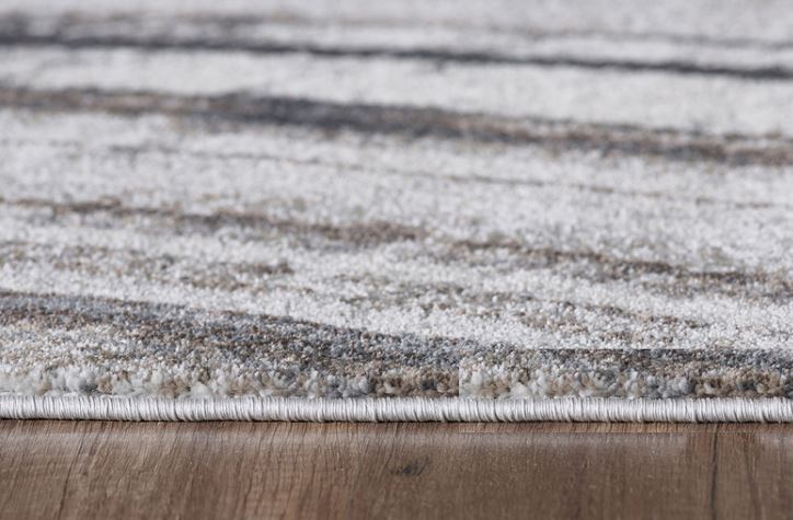7' x 10' Gray and Ivory Abstract Design Stain-Resistant Area Rug for Stylish Living Spaces