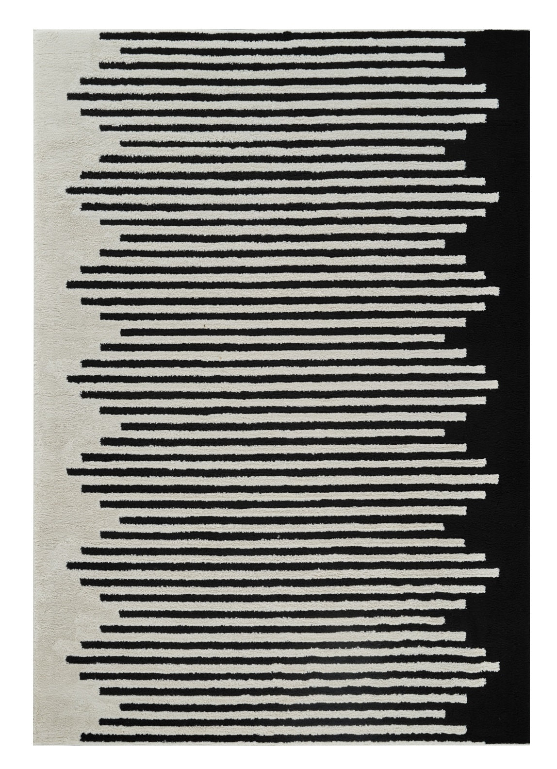 Stain-Resistant 4' x 6' Cream and Black Abstract Distressed Area Rug Ideal for Homes with Children and Pets