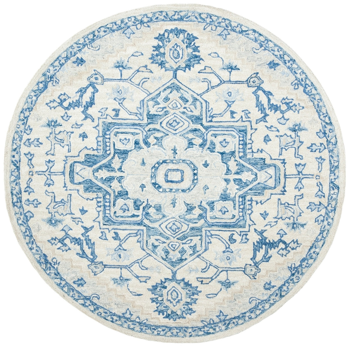 Exquisite Micro Hand - Crafted Wool Floor Rug with an Elegant Rectangular Design and 7MM Loop Pile Height, Sourced from India