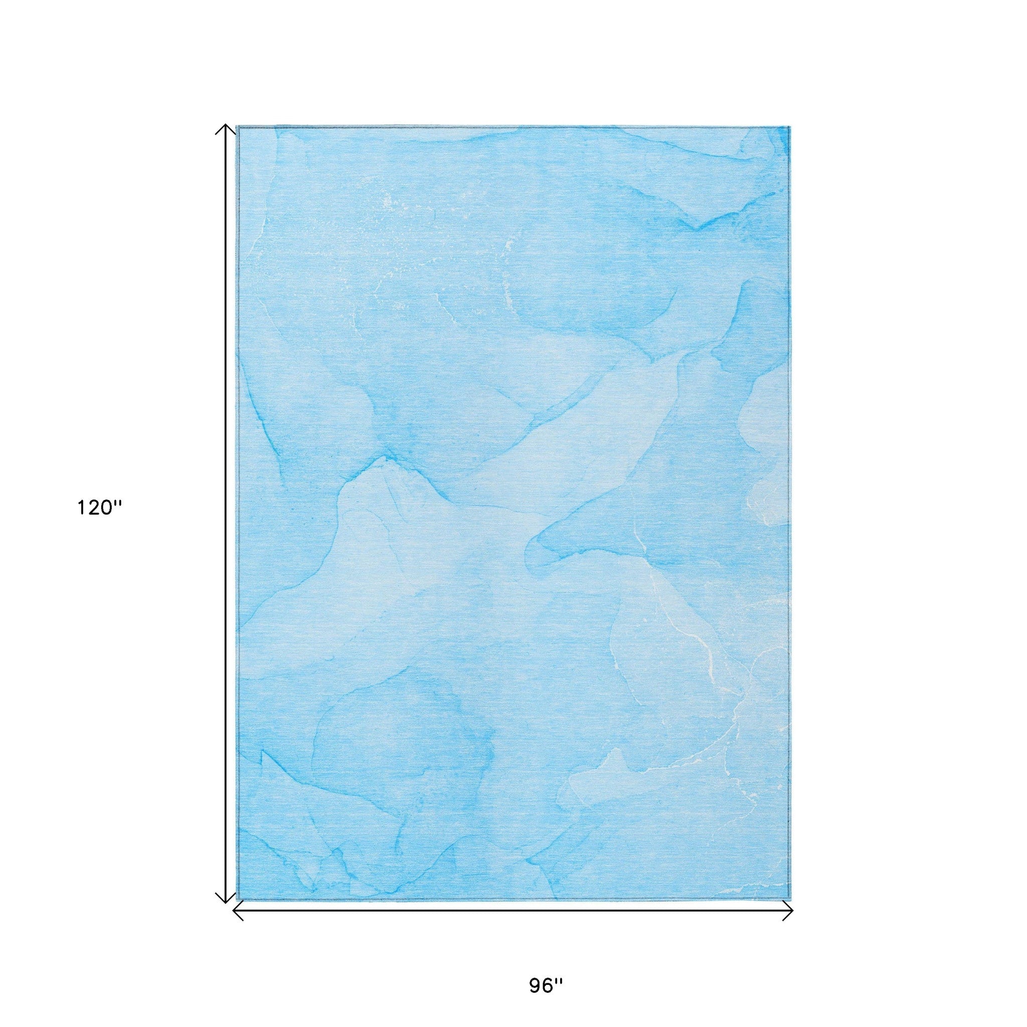 Stylish Blue Washable Abstract Runner Rug for Indoor & Outdoor Use, Stain-Resistant