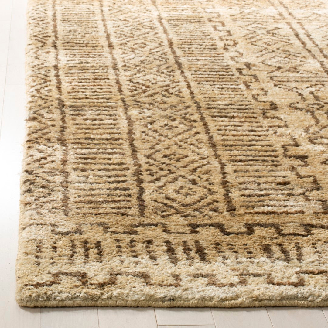 Luxurious Hand-Knotted Jute Rug from Kenya for Elegant Home Comfort