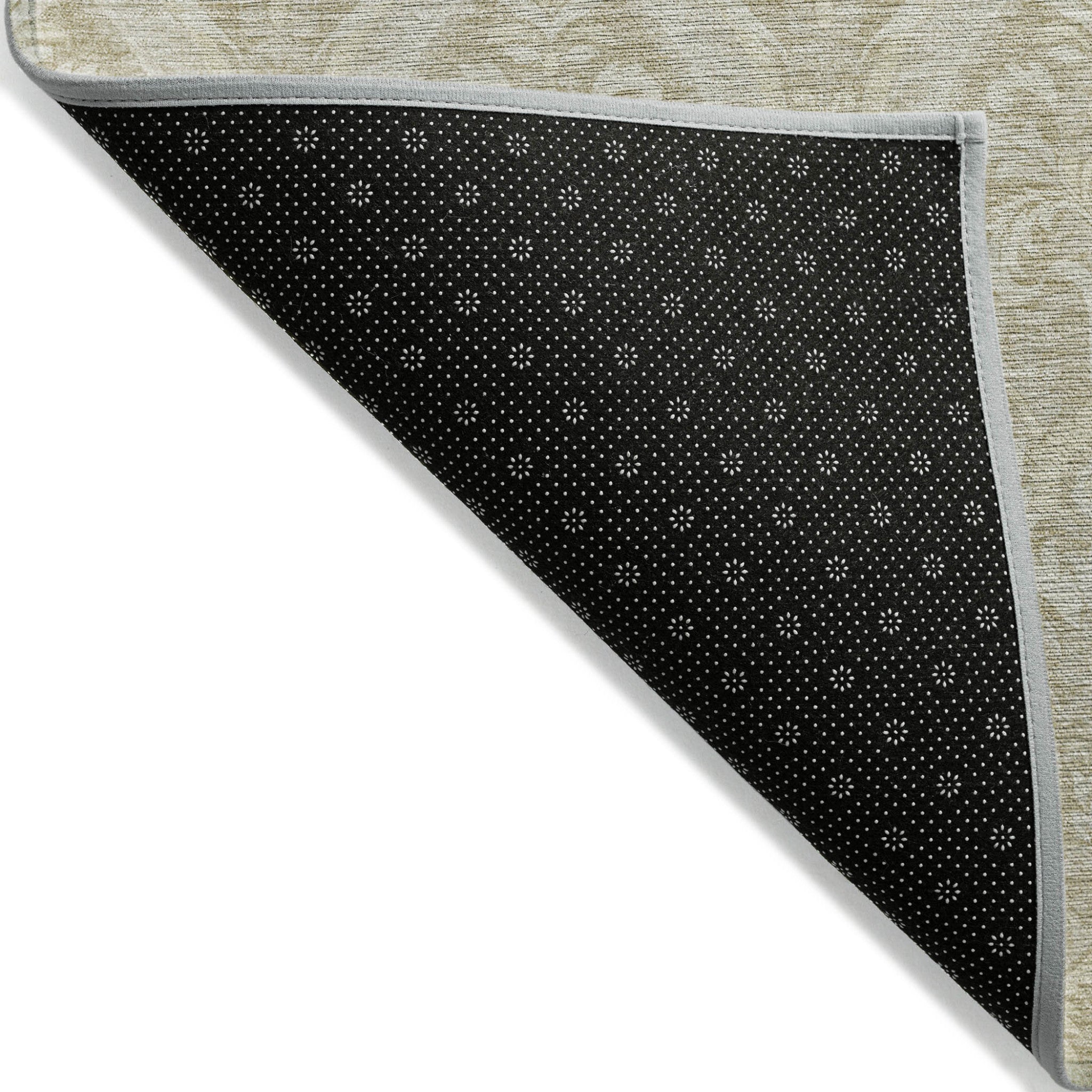 Stylish Washable and Stain - Resistant Non - Skid Damask Design Indoor Outdoor Runner Rug Measuring 27 Inches by 90 Inches