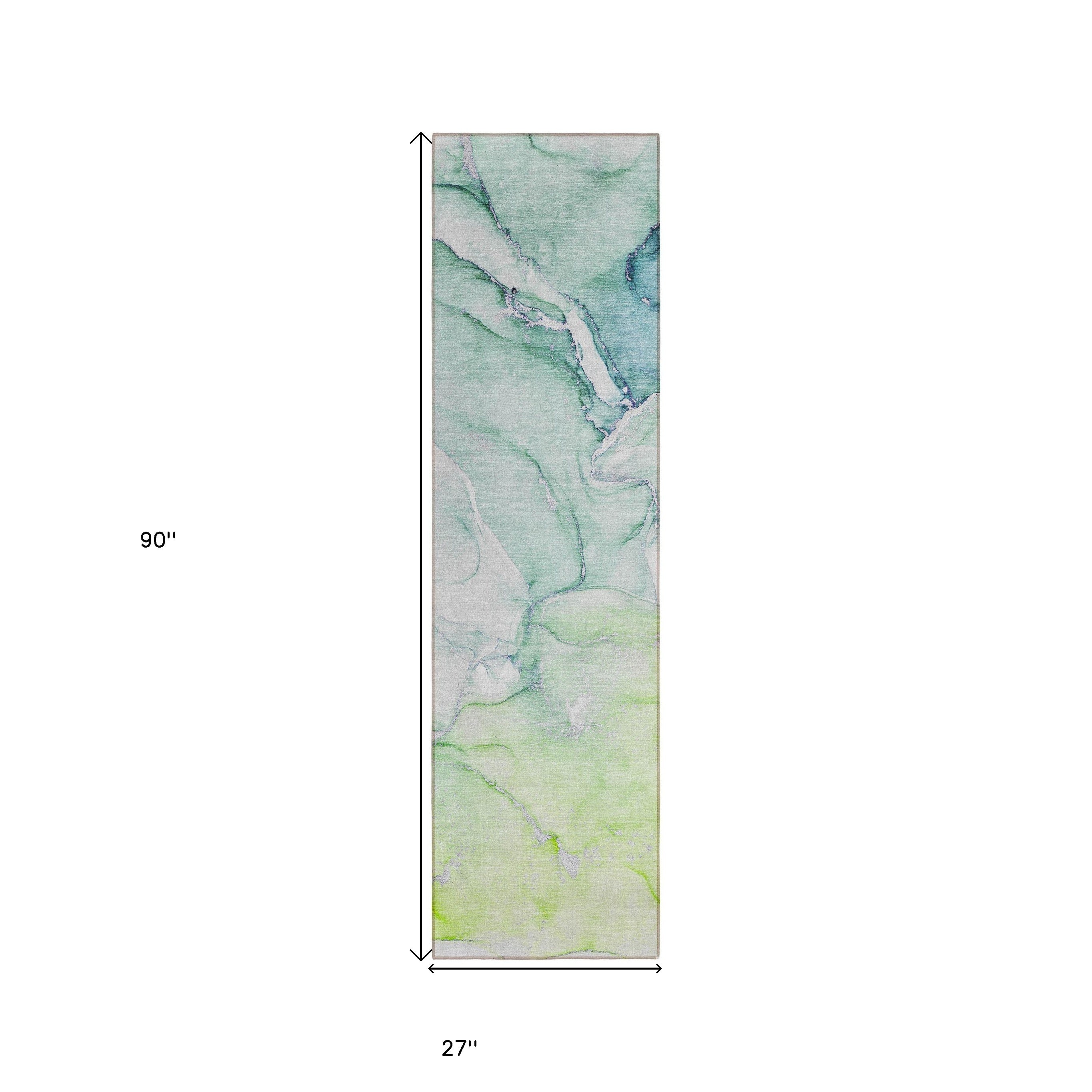 Stylish and Functional 8-Foot Abstract Washable Runner Rug for Indoor and Outdoor Use with Stain Resistant and Non-Skid Design