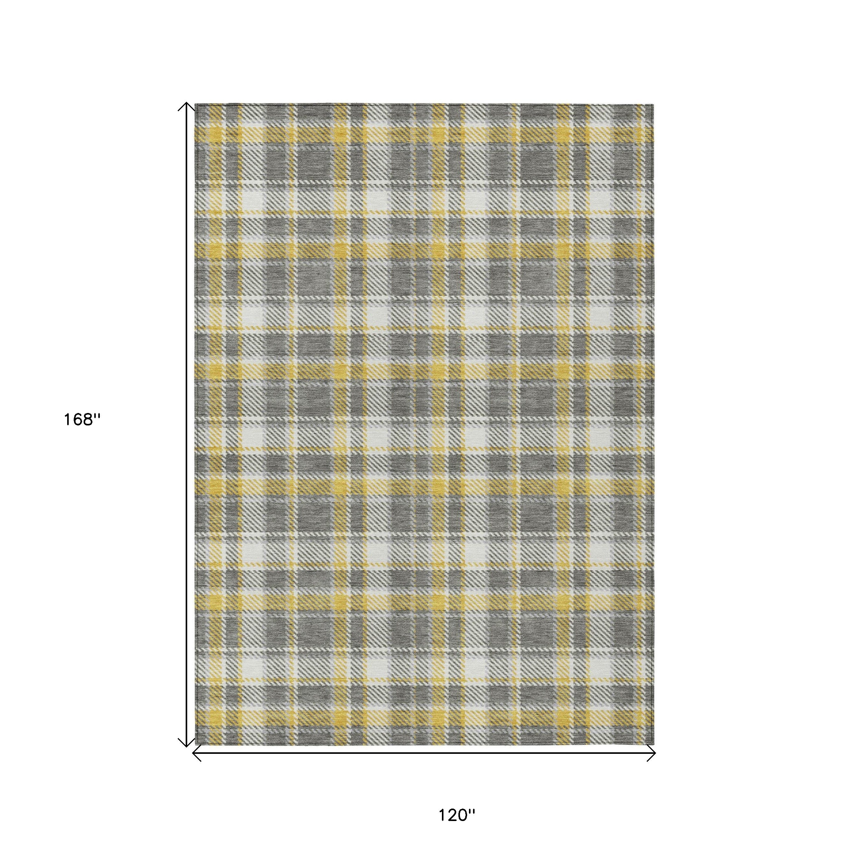 Indoor/Outdoor Stain-Resistant Non-Skid Washable Plaid Runner Rug for Pets