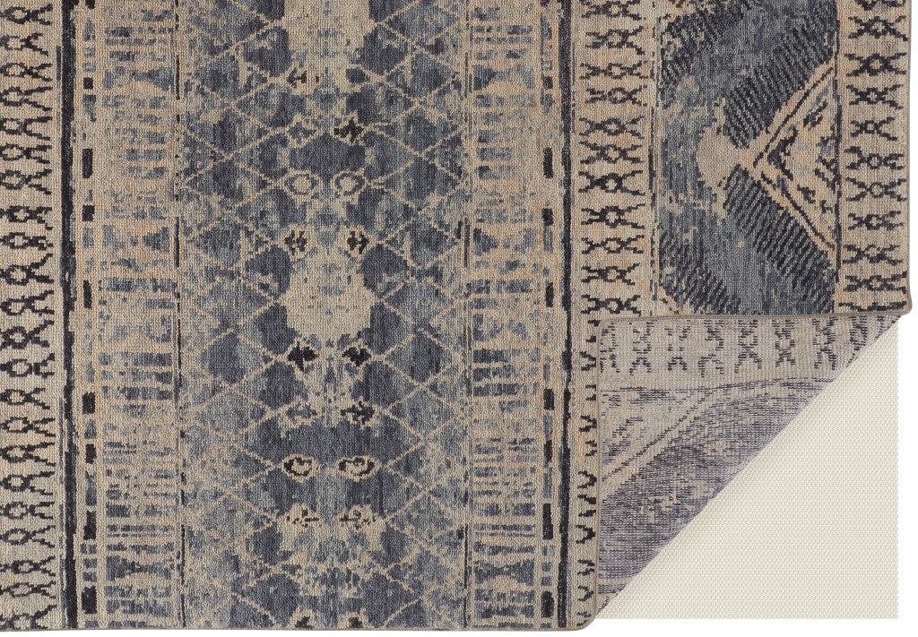 Stain-Resistant Hand-Knotted Gray and Ivory Floral Area Rug for Any Space