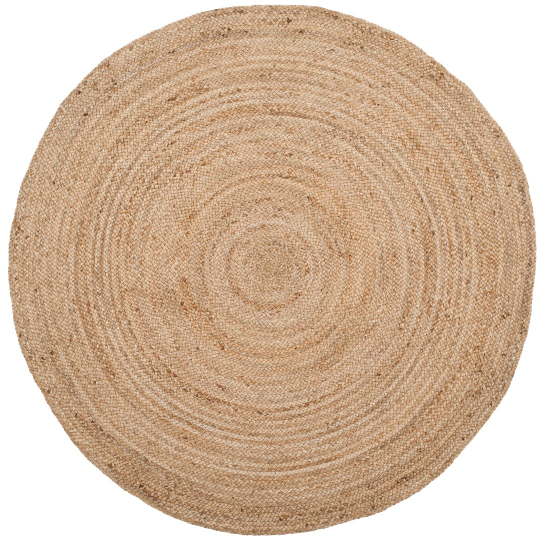 Stylish Natural Hand-Woven Coastal Round Rug Made of Soft and Sustainable Jute for Both Beach House and City Living
