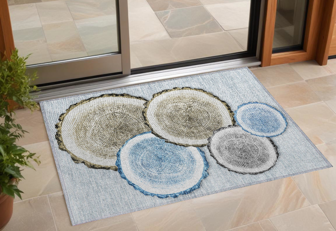 Stylish and Washable Faux Wood Design Outdoor and Indoor Runner Rug with Stain Resistance and Non-Skid Feature