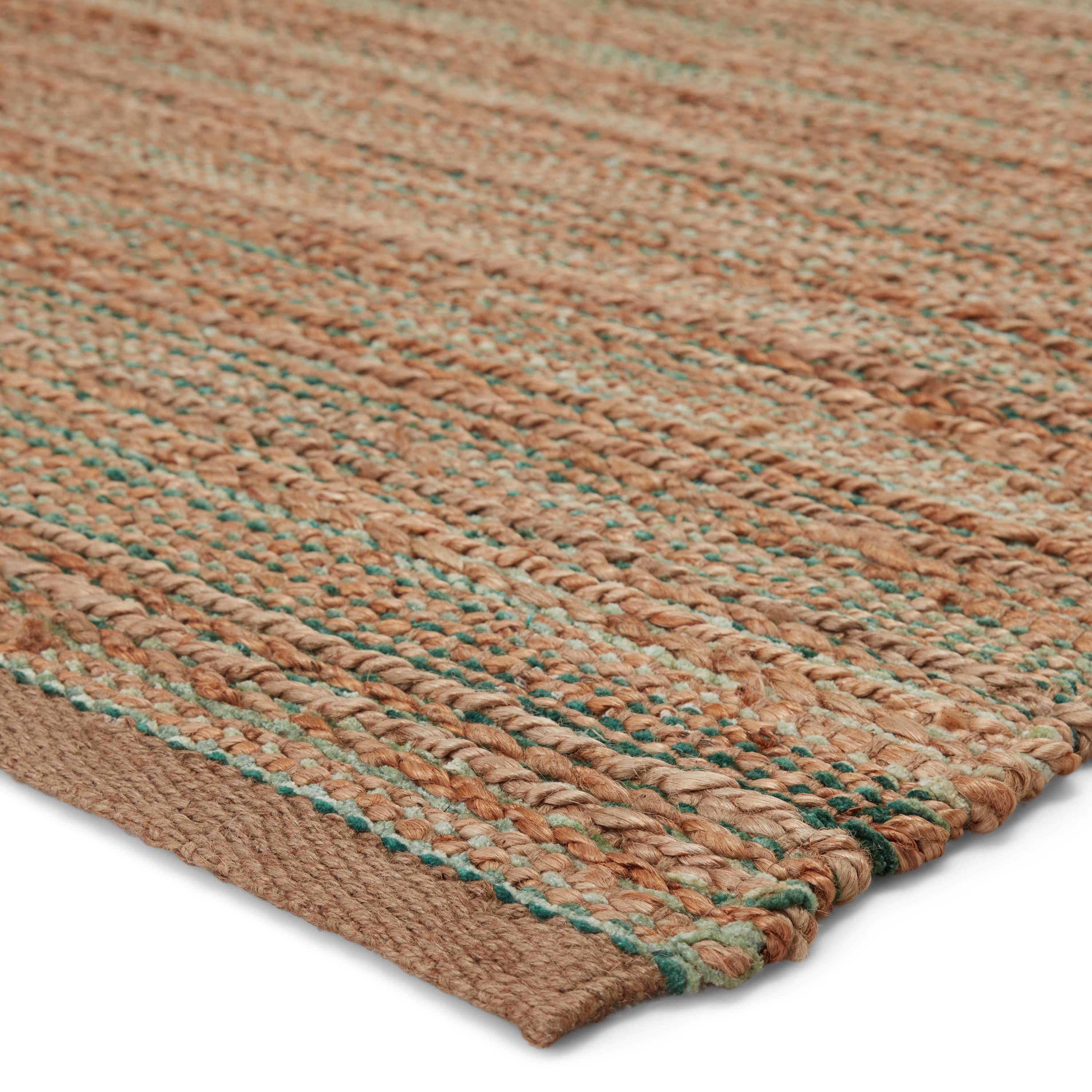 Sustainable Himalaya Handwoven Jute & Rayon Area Rug with Bohemian Organic Accents