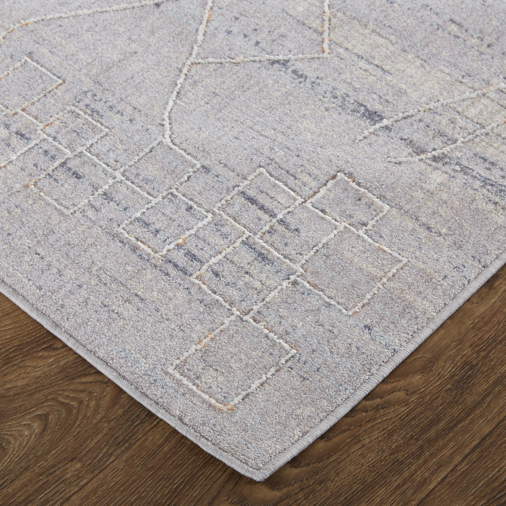 Gray Striped Distressed Power Loom Area Rug - Stain Resistant for Any Decor Style