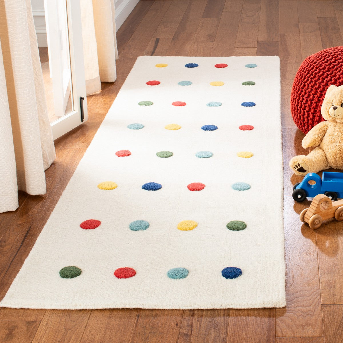 Safavieh Children's Hand-Woven Wool and Cotton Area Rug - Exceptionally Soft, Highly Durable, Ideal for Kids' Playrooms