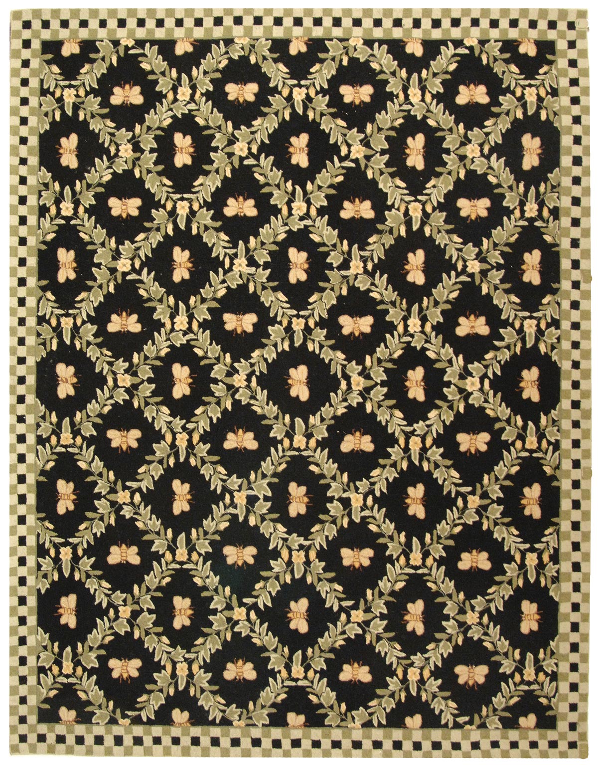 Luxurious Indian Hand-Hooked Wool Rug with 8mm Pile Height